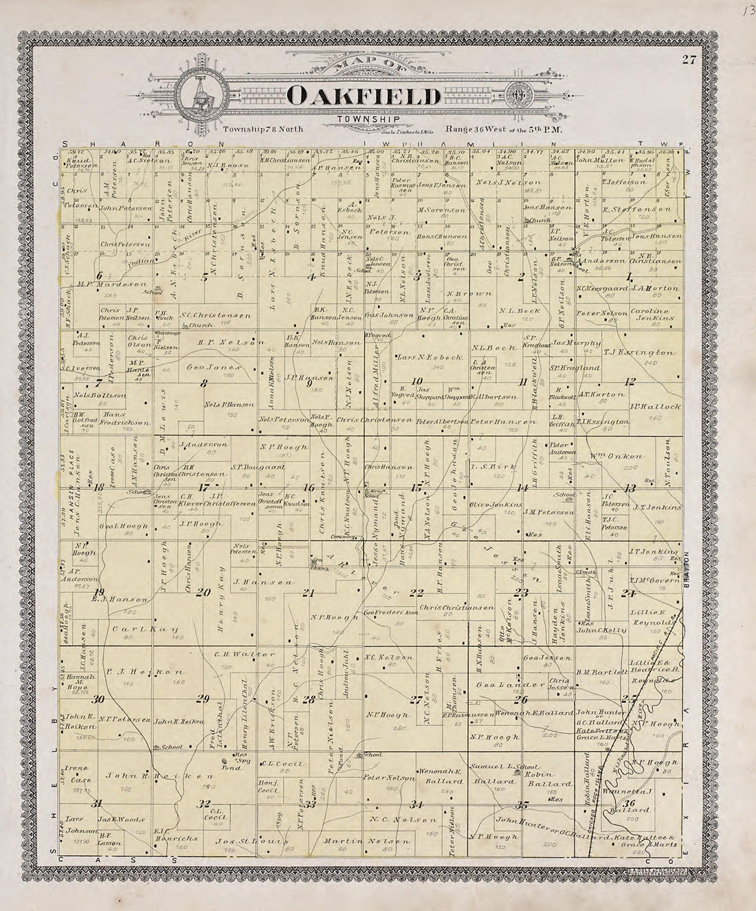 This old map of Audubon County, Iowa,  was created by Geo. A. Ogle &amp; Co in 1900