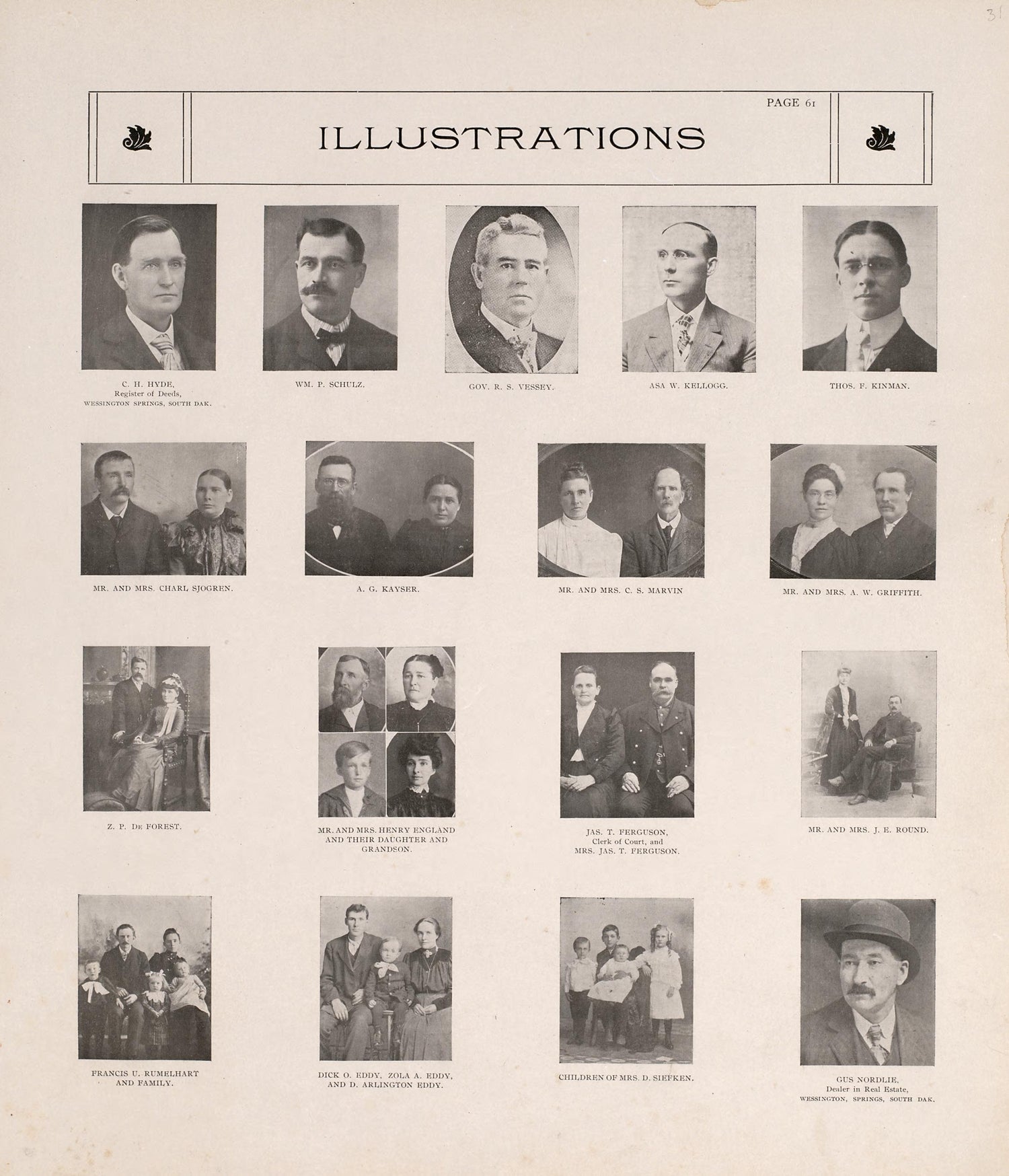 Illustrations from Standard Atlas of Jerauld County, South Dakota : Including a Plat Book of the Villages, Cities and Townships of the County, Map of the State, United States and World, Patrons Directory, Reference … 1909 by Relic Map Company