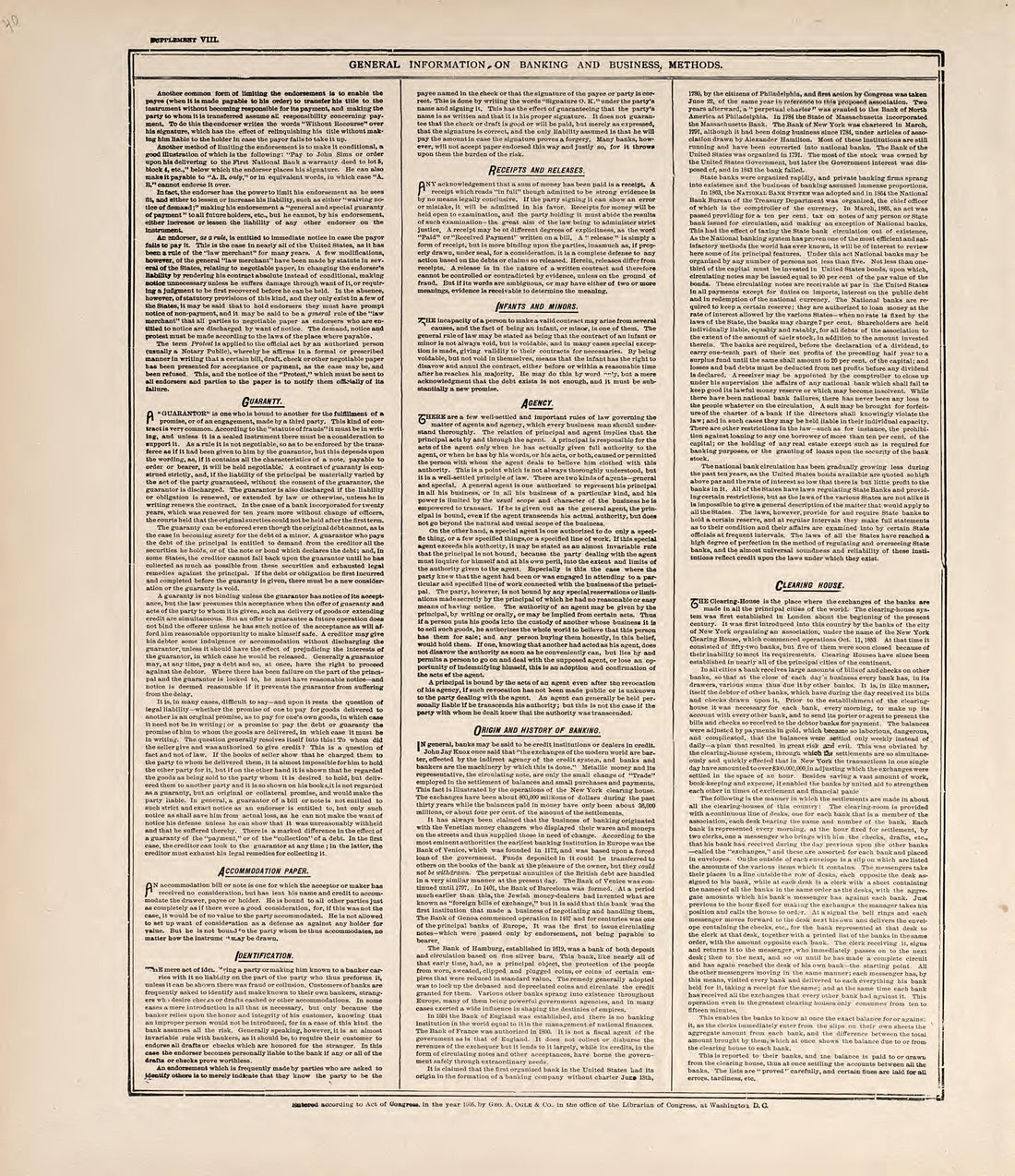General Information On Banking and Business Methods from Standard Atlas of Jerauld County, South Dakota : Including a Plat Book of the Villages, Cities and Townships of the County, Map of the State, United States and World, Patrons Directory, Referenc... by Relic Map Company