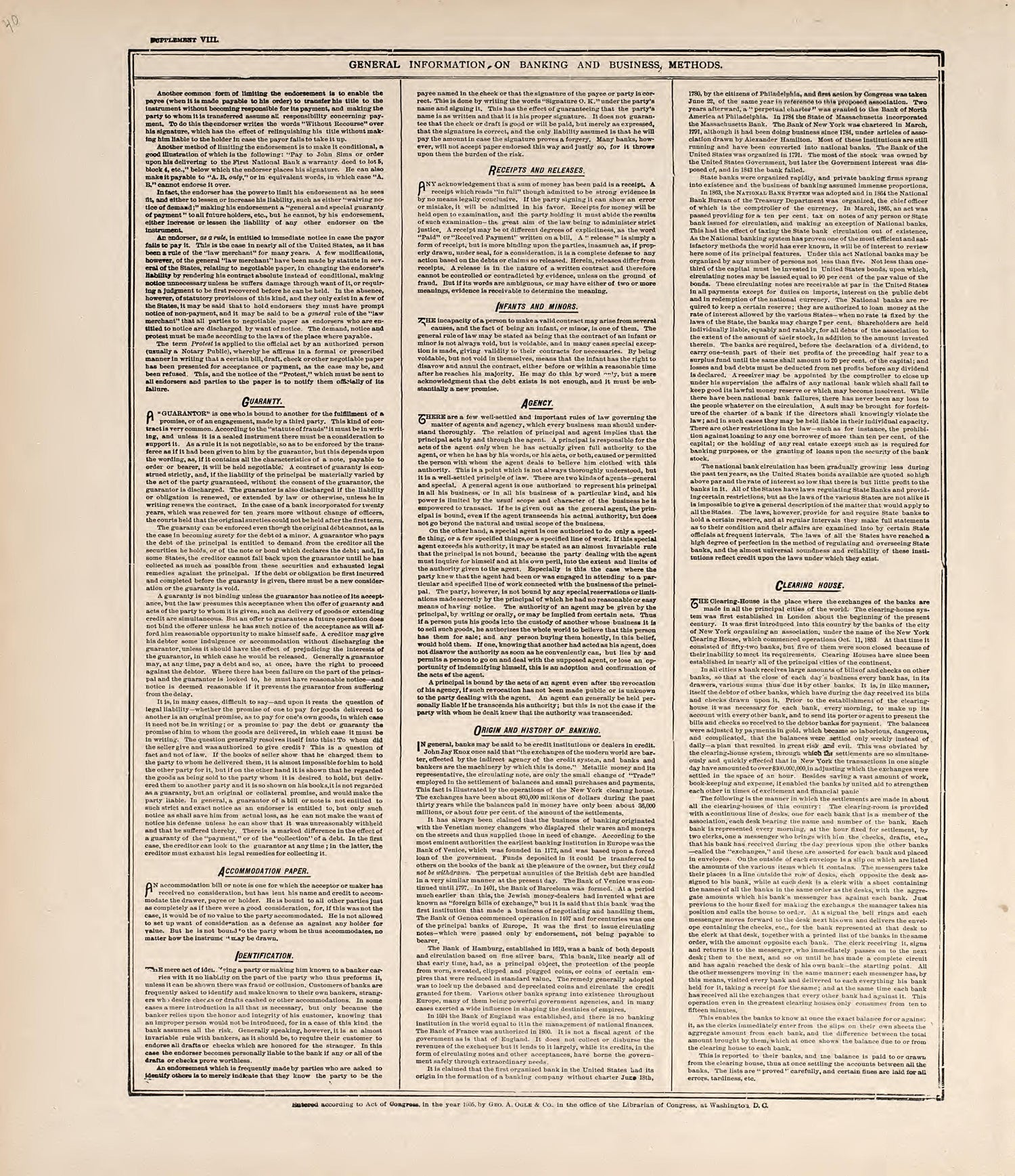 General Information On Banking and Business Methods from Standard Atlas of Jerauld County, South Dakota : Including a Plat Book of the Villages, Cities and Townships of the County, Map of the State, United States and World, Patrons Directory, Referenc... by Relic Map Company