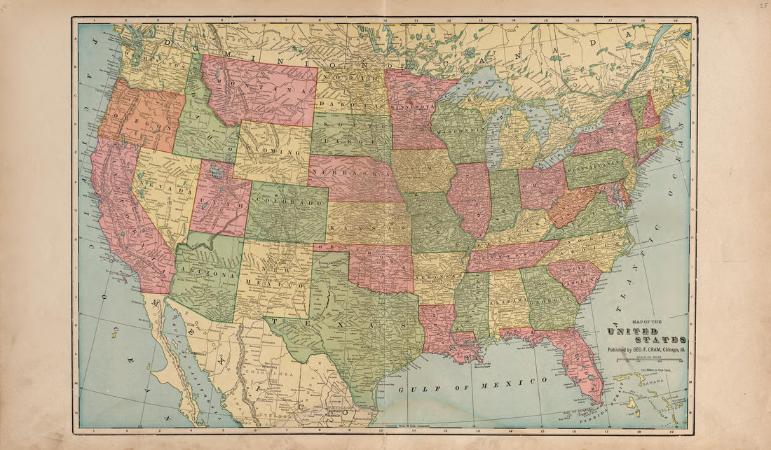 Map of the United States from Standard Atlas of Douglas County, South Dakota : Including a Plat Book of the Villages, Cities and Townships of the County, Map of the State, United States and World, Patrons Directory, Reference … 1909 by Relic Map Company