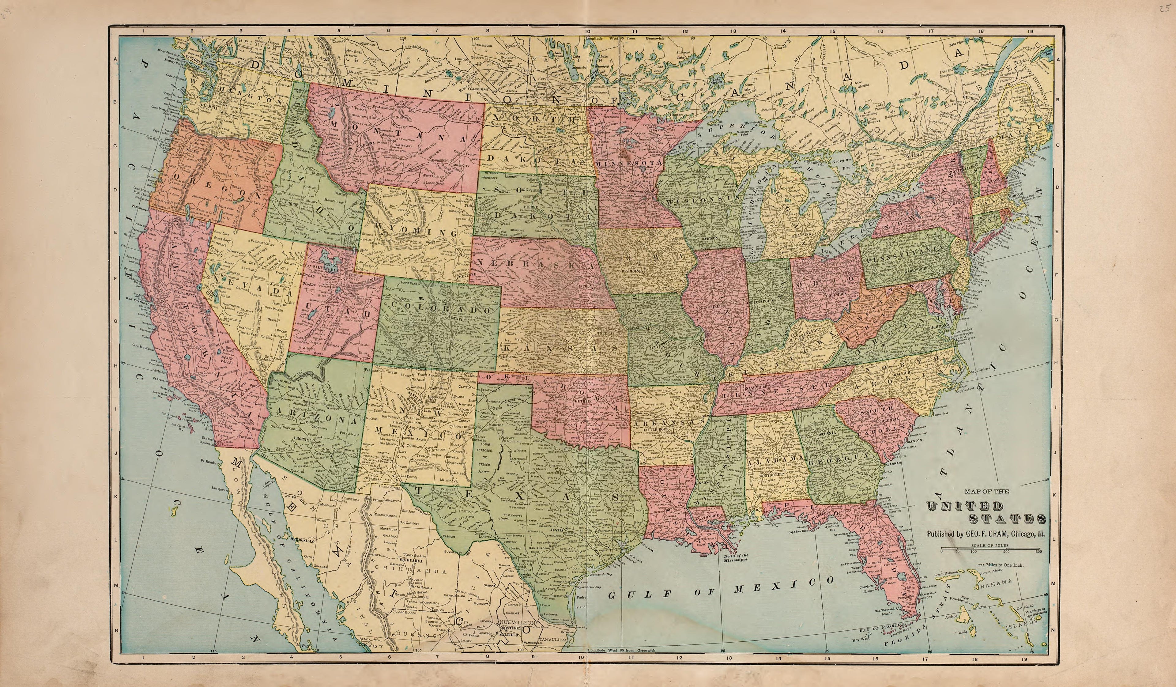 Map of the United States from Standard Atlas of Douglas County, South Dakota : Including a Plat Book of the Villages, Cities and Townships of the County, Map of the State, United States and World, Patrons Directory, Reference … 1909 by Relic Map Company