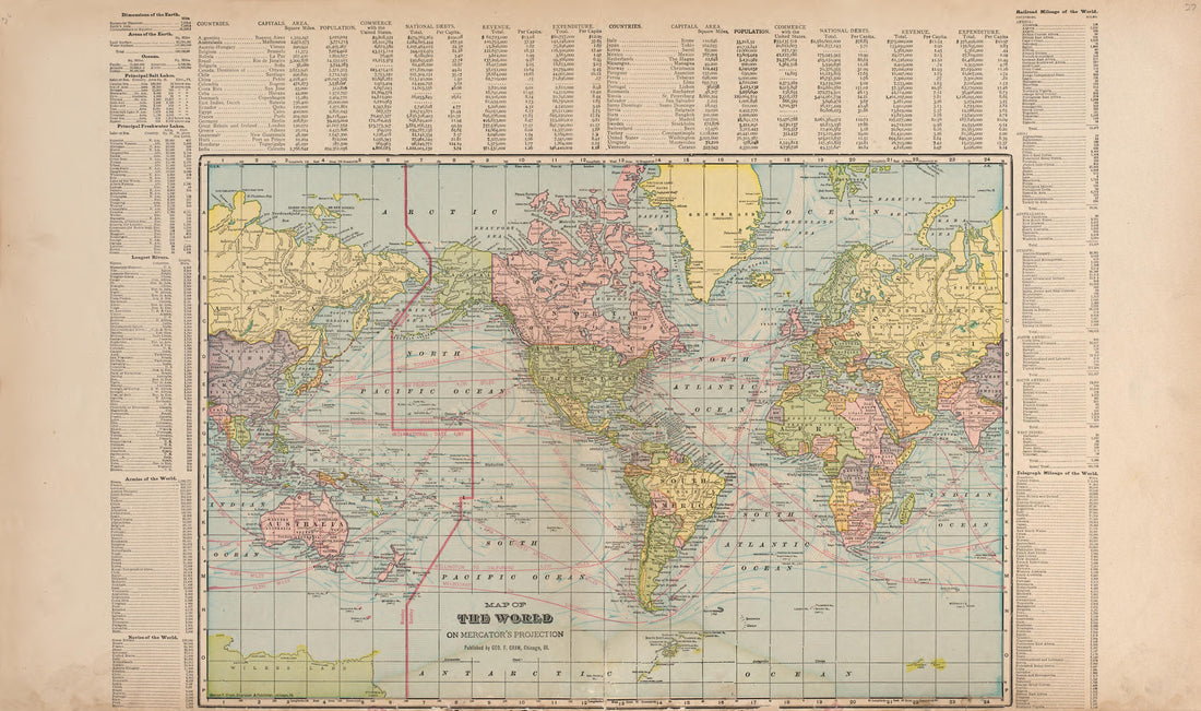 Map of the World On Mercator&