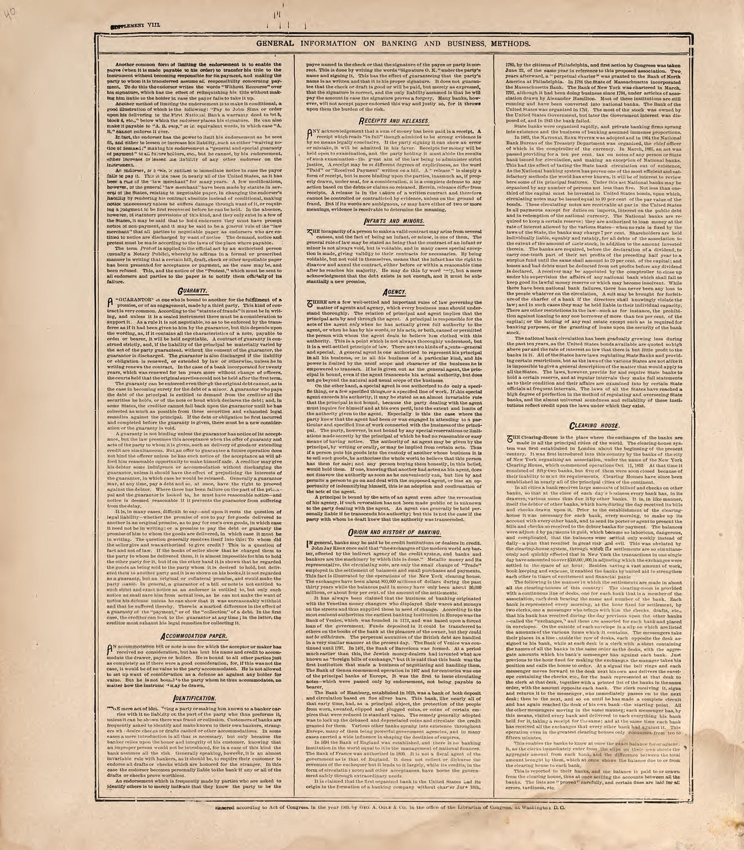 General Information On Banking and Business Methods from Standard Atlas of Douglas County, South Dakota : Including a Plat Book of the Villages, Cities and Townships of the County, Map of the State, United States and World, Patrons Directory, Referenc... by Relic Map Company