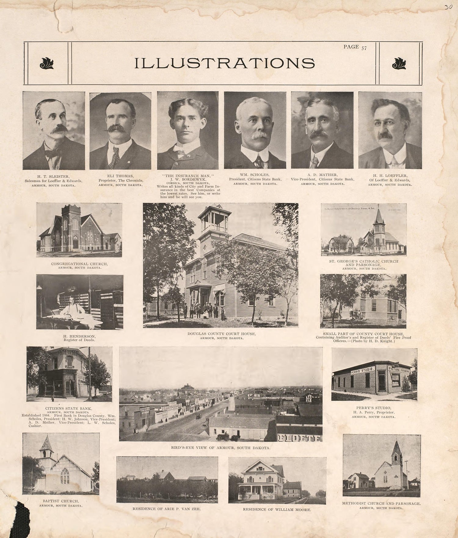 Illustrations from Standard Atlas of Douglas County, South Dakota : Including a Plat Book of the Villages, Cities and Townships of the County, Map of the State, United States and World, Patrons Directory, Reference … 1909 by Relic Map Company