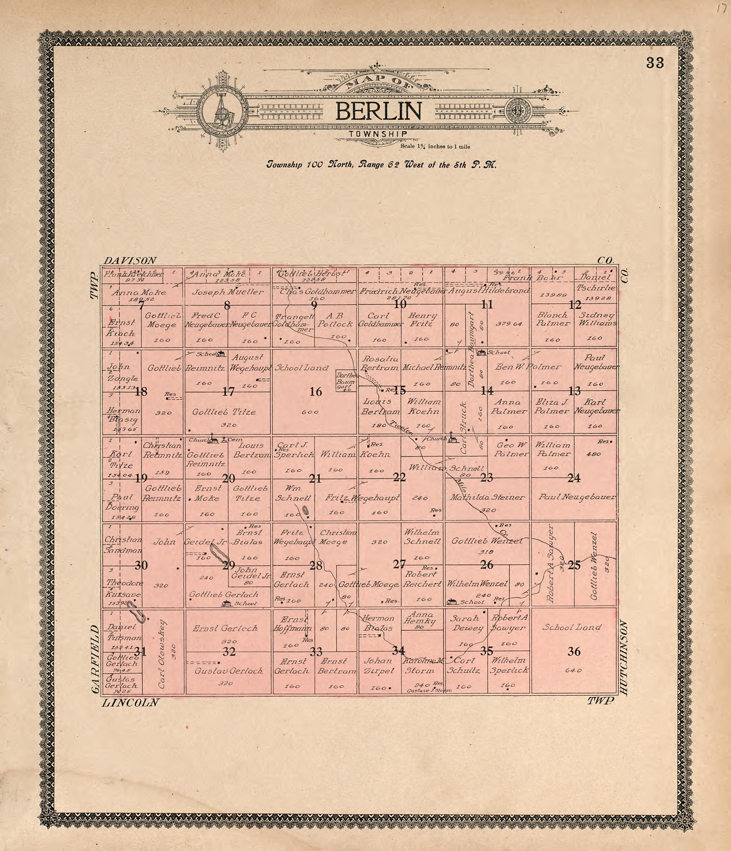 This old map of Douglas County, South Dakota,  was created by Geo. A. Ogle &amp; Co in 1909