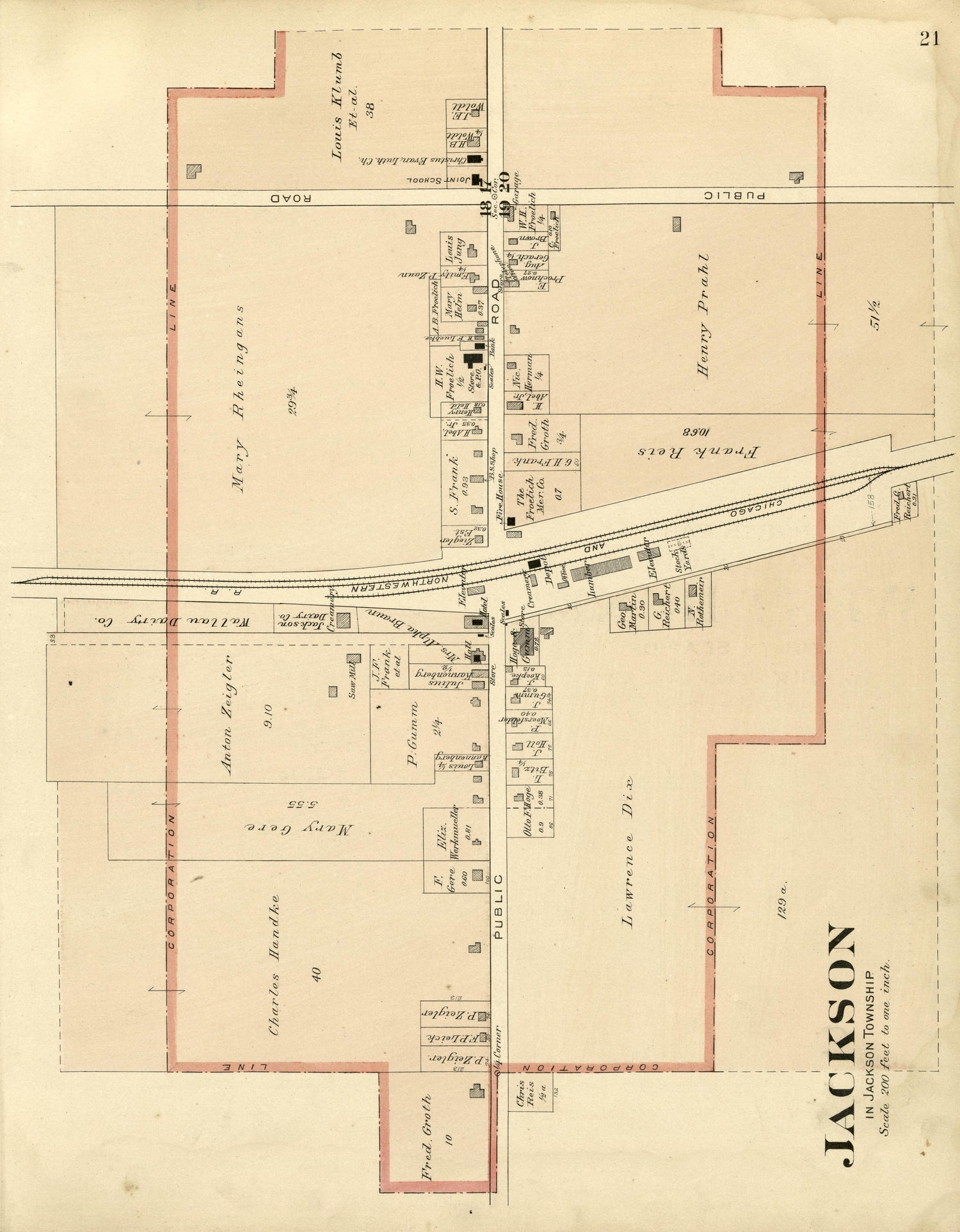Jackson from Plat Book of Washington and Ozaukee Counties, Wisconsin : Compiled from County Records and Actual Surveys 1915 by Relic Map Company