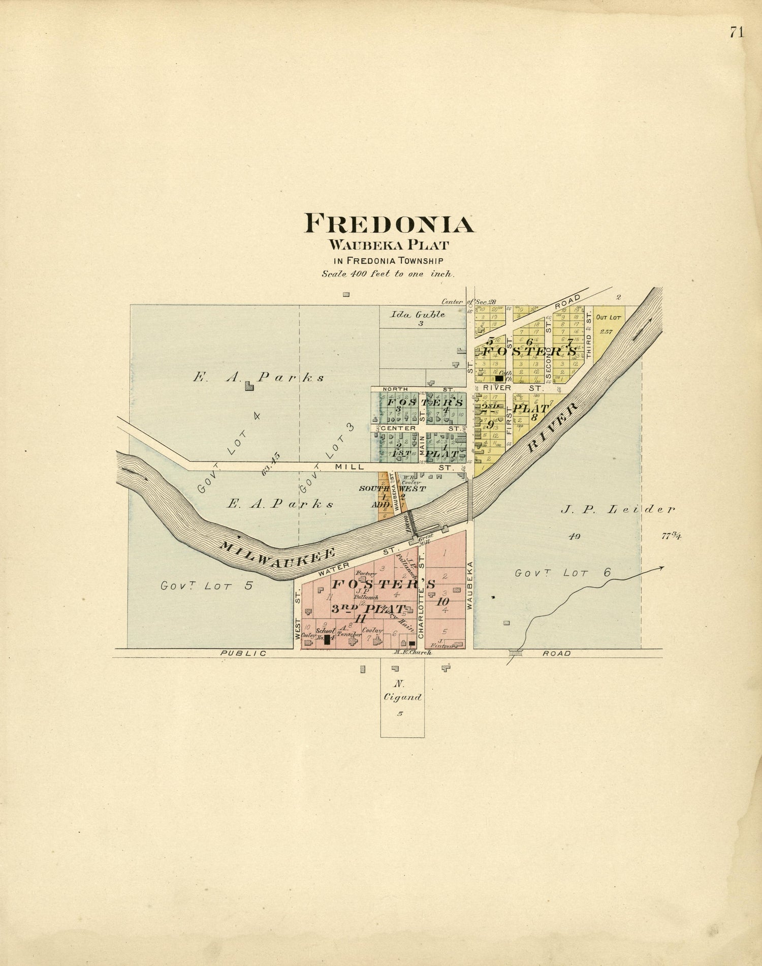 Fredonia from Plat Book of Washington and Ozaukee Counties, Wisconsin : Compiled from County Records and Actual Surveys 1915 by Relic Map Company