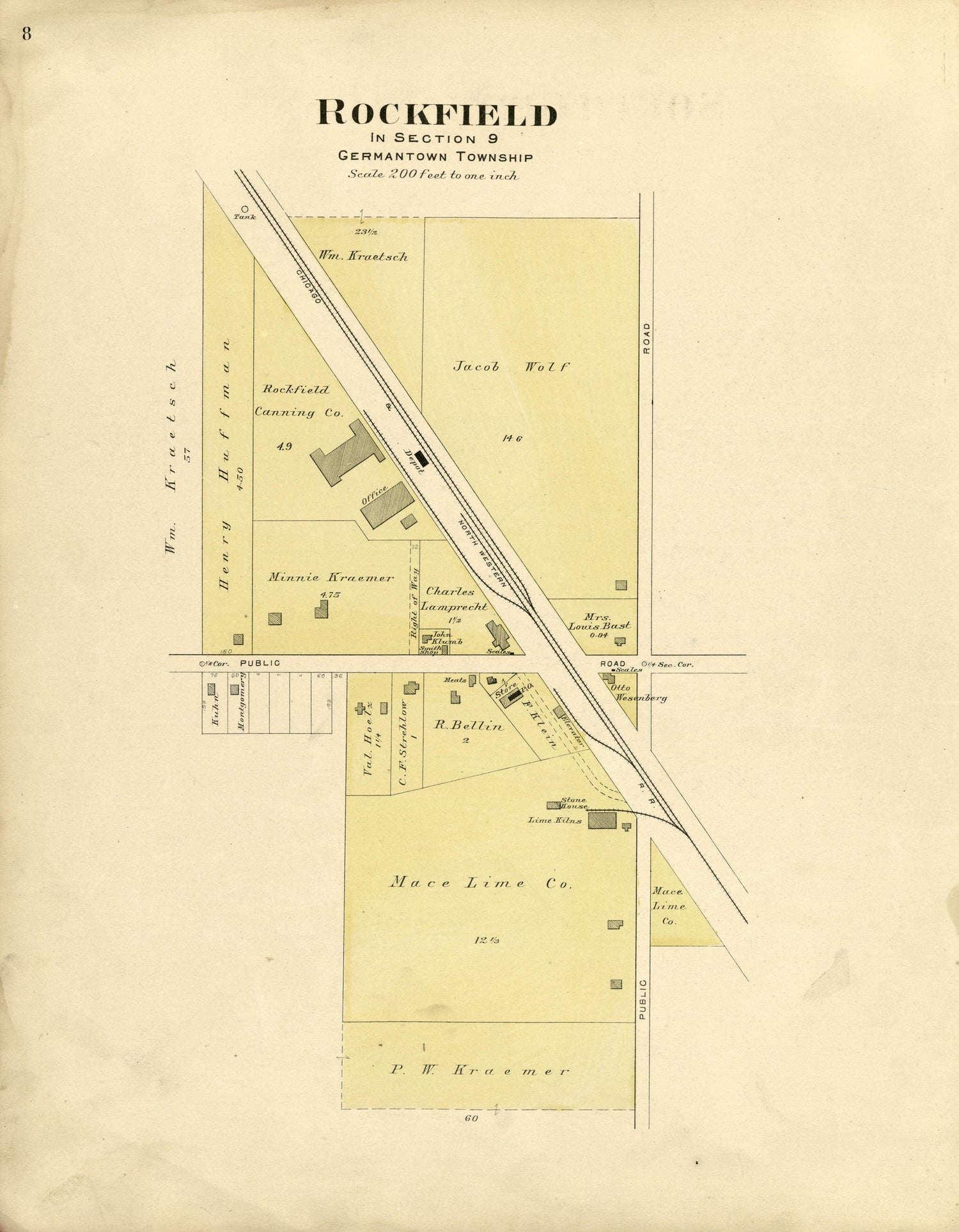 Rockfield from Plat Book of Washington and Ozaukee Counties, Wisconsin : Compiled from County Records and Actual Surveys 1915 by Relic Map Company