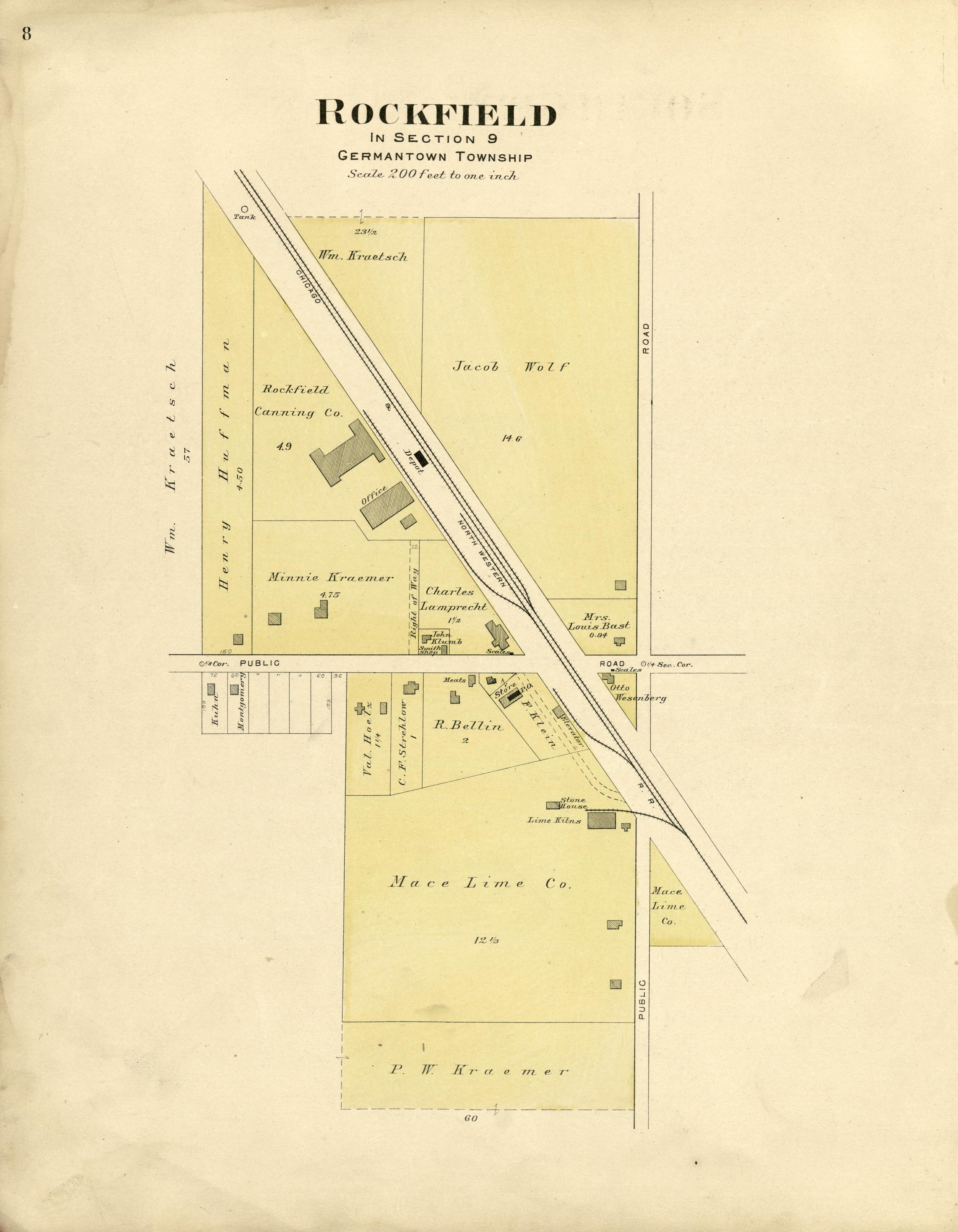 Rockfield from Plat Book of Washington and Ozaukee Counties, Wisconsin : Compiled from County Records and Actual Surveys 1915 by Relic Map Company