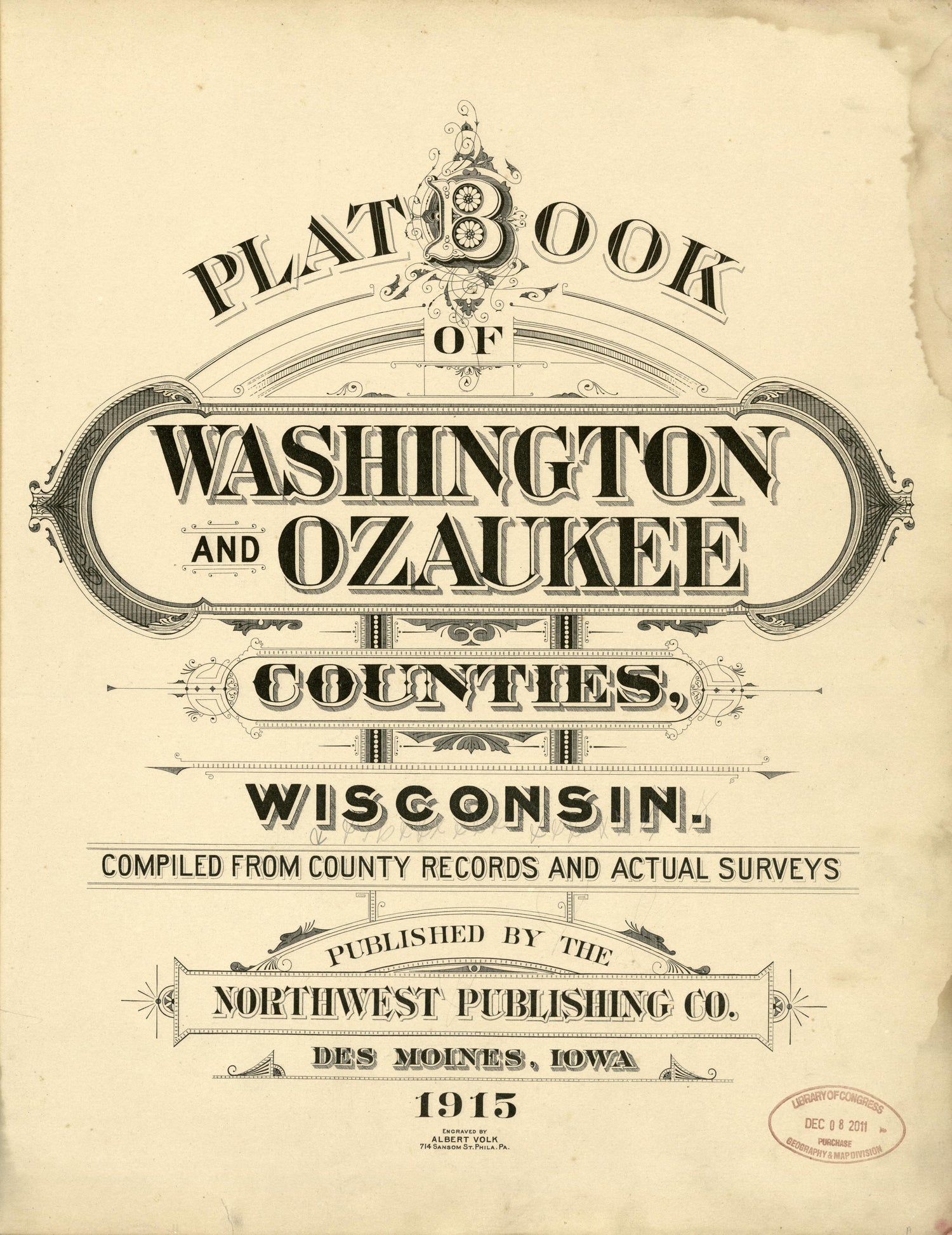 Plat Book of Washington and Ozaukee Counties, Wisconsin, 1915 from Plat Book of Washington and Ozaukee Counties, Wisconsin : Compiled from County Records and Actual Surveys by Relic Map Company