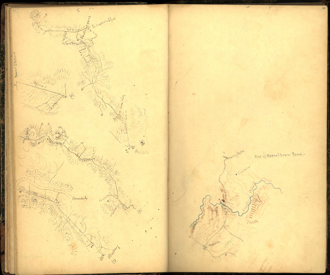 Image 29 of Sketch Book of Jed. Hotchkiss, Capt. &amp; Top. Eng., Hd. Qrs., 2nd Corps, Army of N. Virginia : Virginia from Sketch Book of Jed. Hotchkiss, Capt. &amp; Top. Eng., Hd. Qrs., 2nd Corps, Army of N. Virginia : Virginia 1862 by Relic Map Company