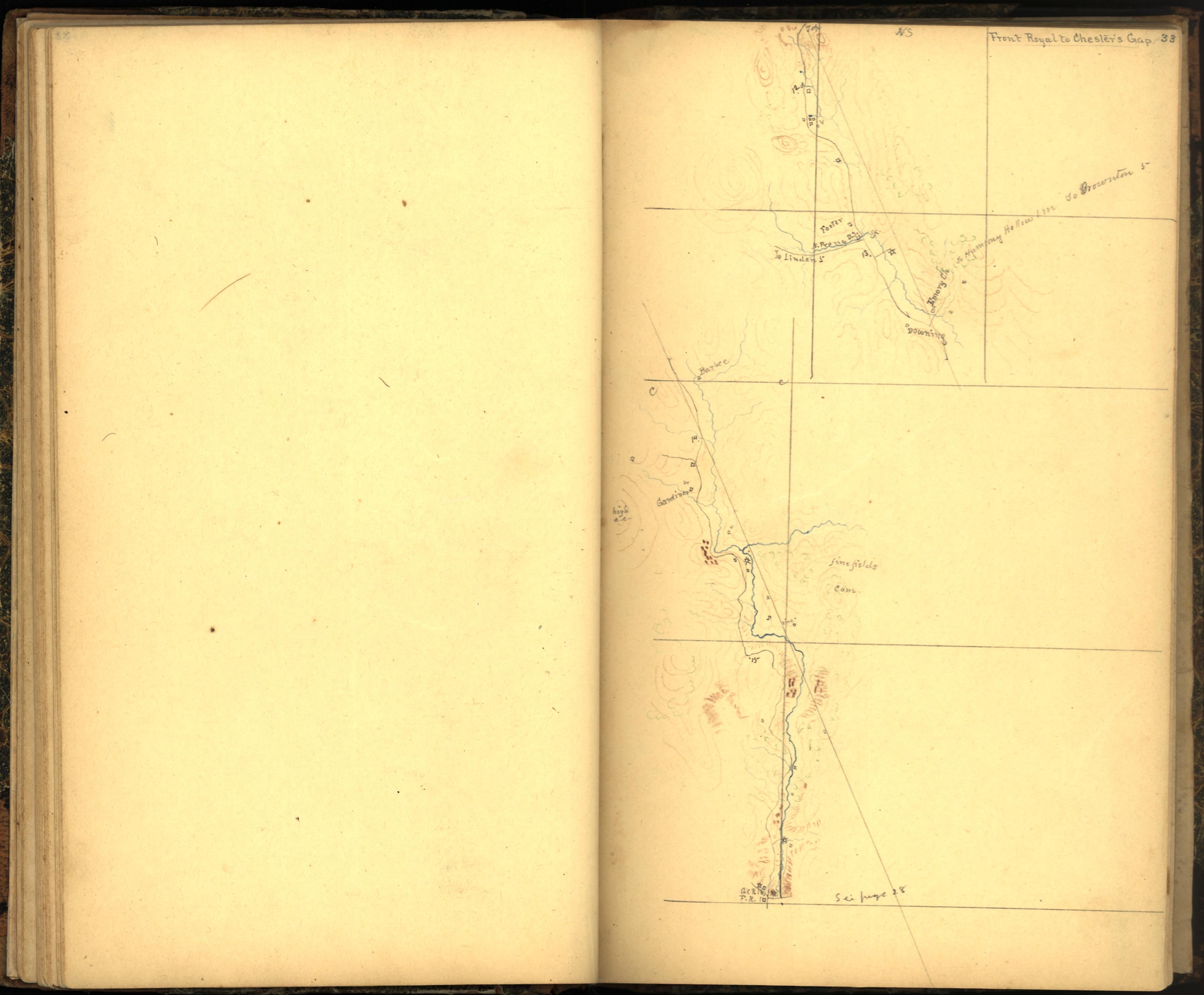 Image 42 of Sketch Book of Jed. Hotchkiss, Capt. &amp; Top. Eng., Hd. Qrs., 2nd Corps, Army of N. Virginia : Virginia from Sketch Book of Jed. Hotchkiss, Capt. &amp; Top. Eng., Hd. Qrs., 2nd Corps, Army of N. Virginia : Virginia 1862 by Relic Map Company