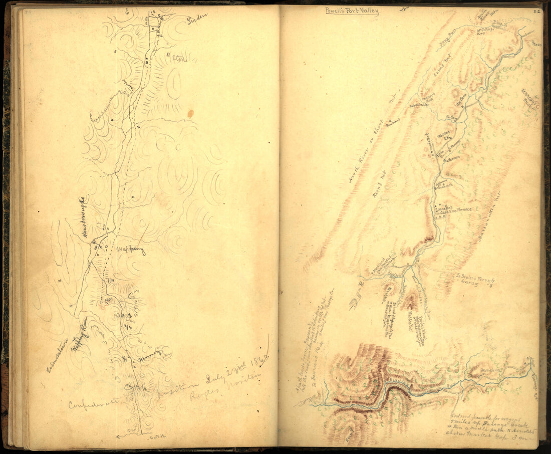 Image 31 of Sketch Book of Jed. Hotchkiss, Capt. &amp; Top. Eng., Hd. Qrs., 2nd Corps, Army of N. Virginia : Virginia from Sketch Book of Jed. Hotchkiss, Capt. &amp; Top. Eng., Hd. Qrs., 2nd Corps, Army of N. Virginia : Virginia 1862 by Relic Map Company