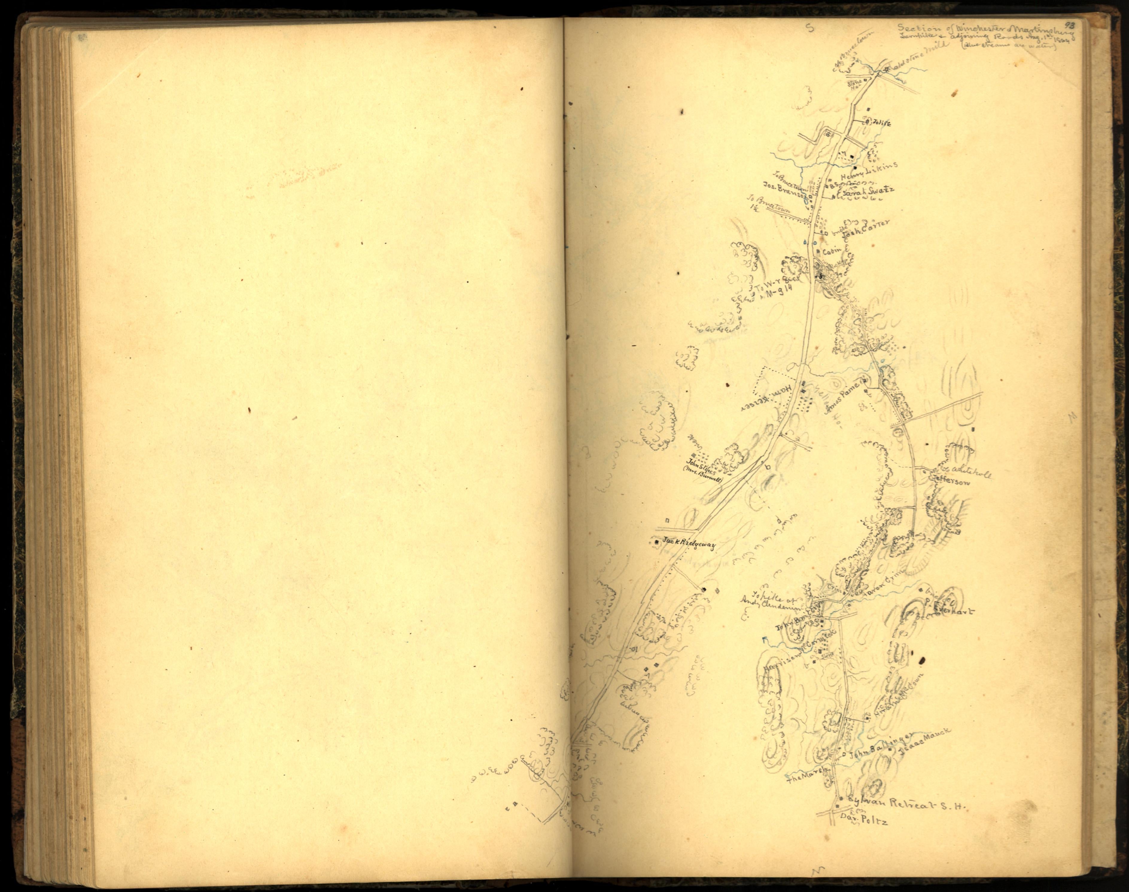 Image 102 of Sketch Book of Jed. Hotchkiss, Capt. &amp; Top. Eng., Hd. Qrs., 2nd Corps, Army of N. Virginia : Virginia from Sketch Book of Jed. Hotchkiss, Capt. &amp; Top. Eng., Hd. Qrs., 2nd Corps, Army of N. Virginia : Virginia 1862 by Relic Map Company