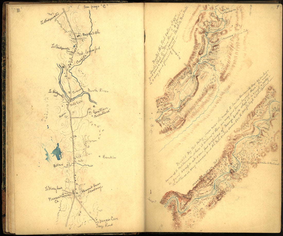 Image 18 of Sketch Book of Jed. Hotchkiss, Capt. &amp; Top. Eng., Hd. Qrs., 2nd Corps, Army of N. Virginia : Virginia from Sketch Book of Jed. Hotchkiss, Capt. &amp; Top. Eng., Hd. Qrs., 2nd Corps, Army of N. Virginia : Virginia 1862 by Relic Map Company