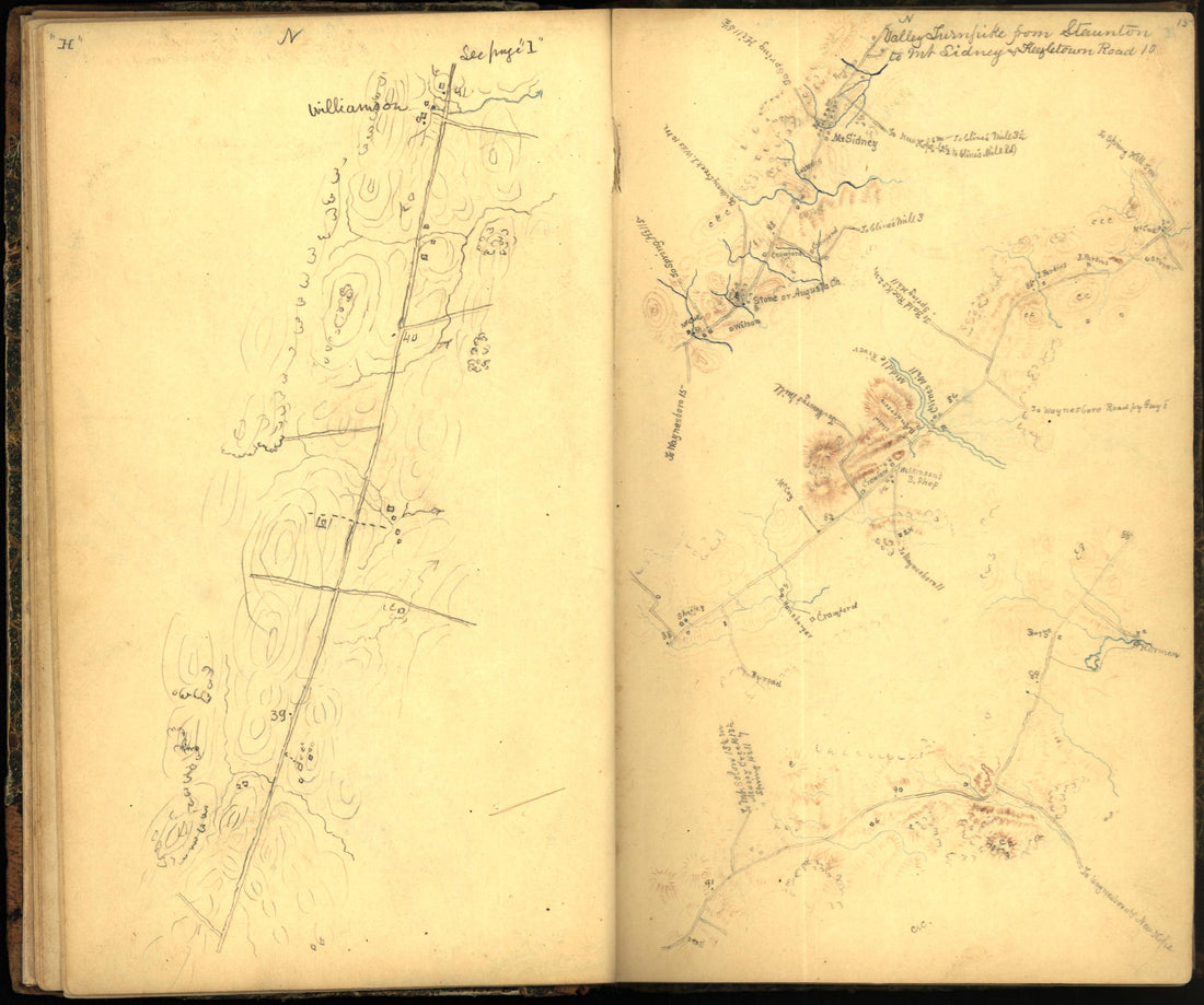 Image 24 of Sketch Book of Jed. Hotchkiss, Capt. &amp; Top. Eng., Hd. Qrs., 2nd Corps, Army of N. Virginia : Virginia from Sketch Book of Jed. Hotchkiss, Capt. &amp; Top. Eng., Hd. Qrs., 2nd Corps, Army of N. Virginia : Virginia 1862 by Relic Map Company