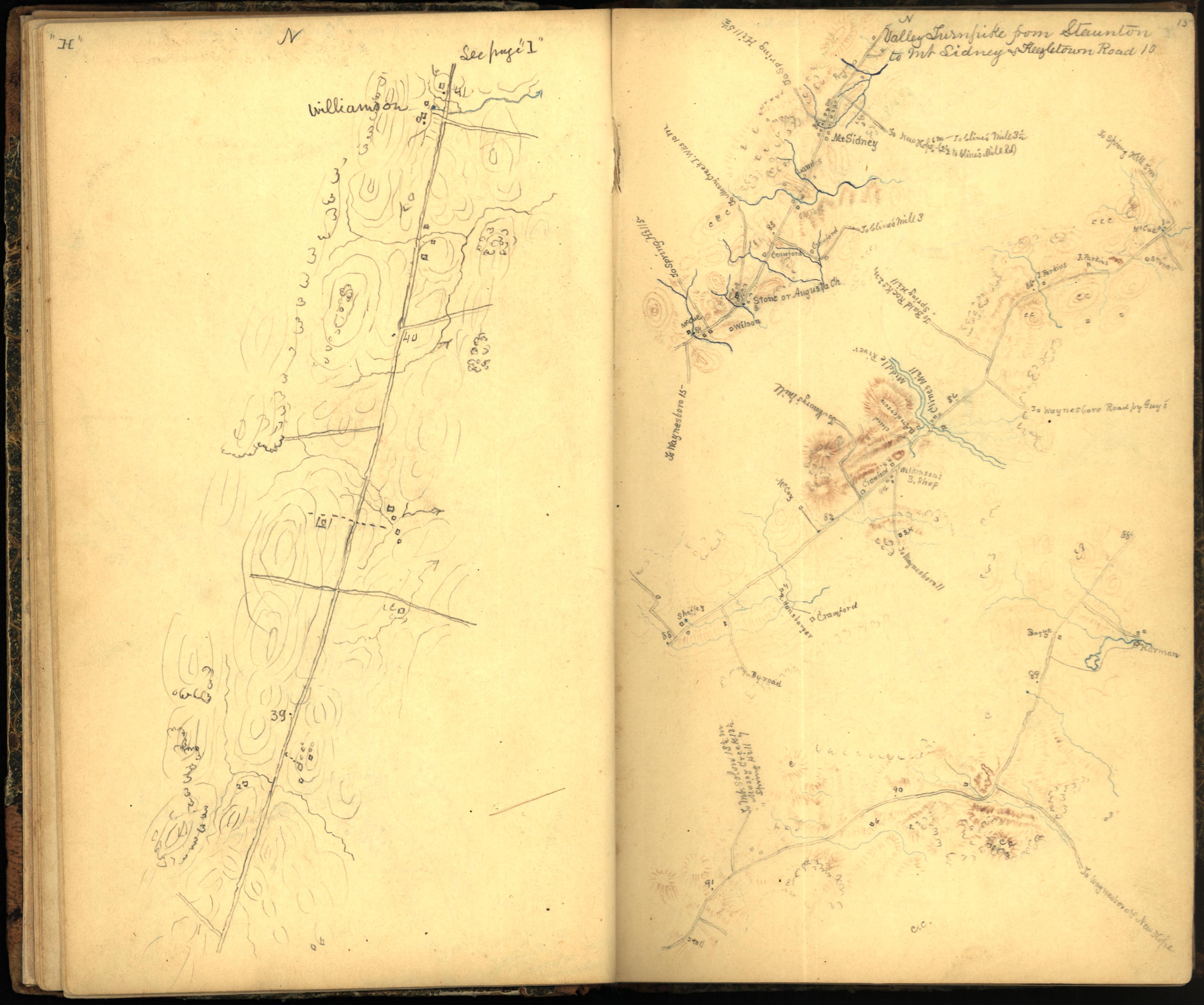Image 24 of Sketch Book of Jed. Hotchkiss, Capt. &amp; Top. Eng., Hd. Qrs., 2nd Corps, Army of N. Virginia : Virginia from Sketch Book of Jed. Hotchkiss, Capt. &amp; Top. Eng., Hd. Qrs., 2nd Corps, Army of N. Virginia : Virginia 1862 by Relic Map Company