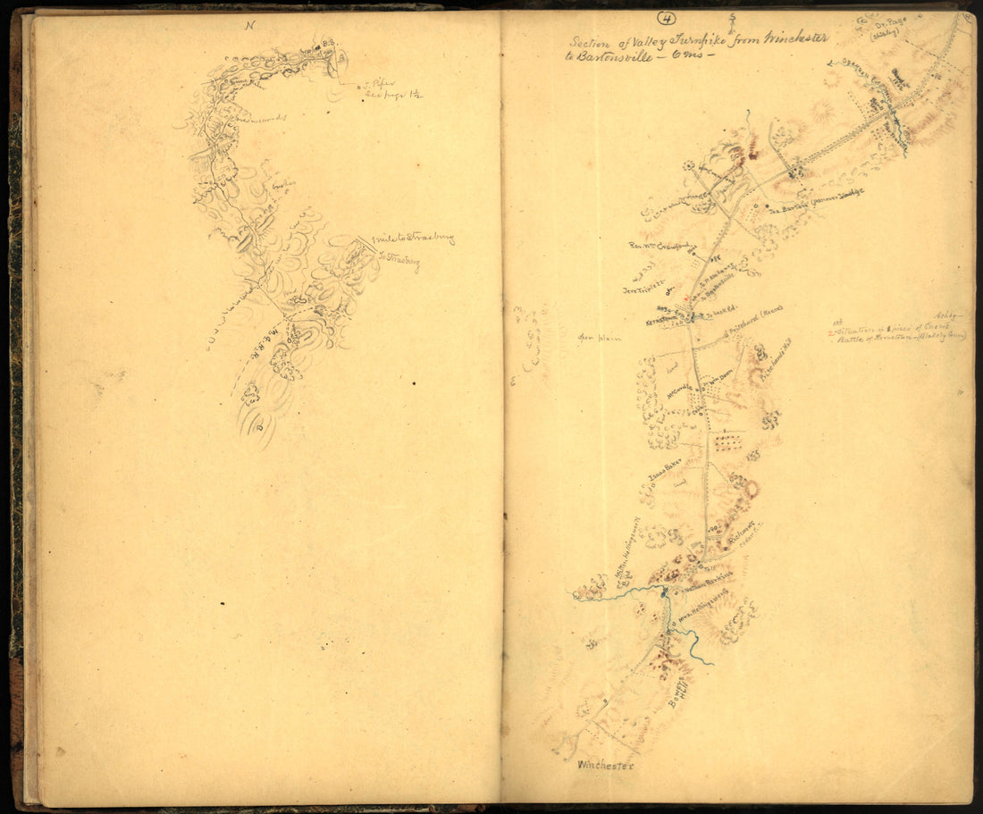 Image 13 of Sketch Book of Jed. Hotchkiss, Capt. &amp; Top. Eng., Hd. Qrs., 2nd Corps, Army of N. Virginia : Virginia from Sketch Book of Jed. Hotchkiss, Capt. &amp; Top. Eng., Hd. Qrs., 2nd Corps, Army of N. Virginia : Virginia 1862 by Relic Map Company