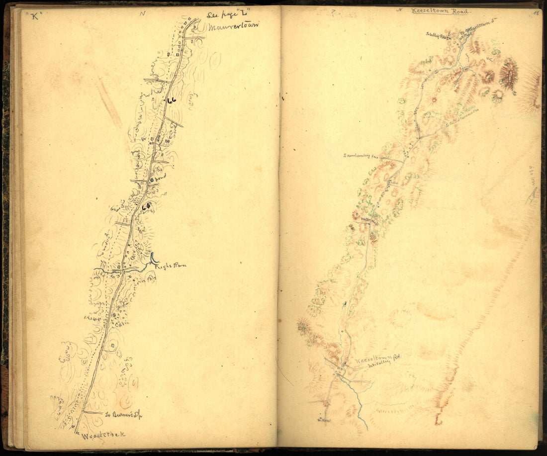 Image 27 of Sketch Book of Jed. Hotchkiss, Capt. &amp; Top. Eng., Hd. Qrs., 2nd Corps, Army of N. Virginia : Virginia from Sketch Book of Jed. Hotchkiss, Capt. &amp; Top. Eng., Hd. Qrs., 2nd Corps, Army of N. Virginia : Virginia 1862 by Relic Map Company