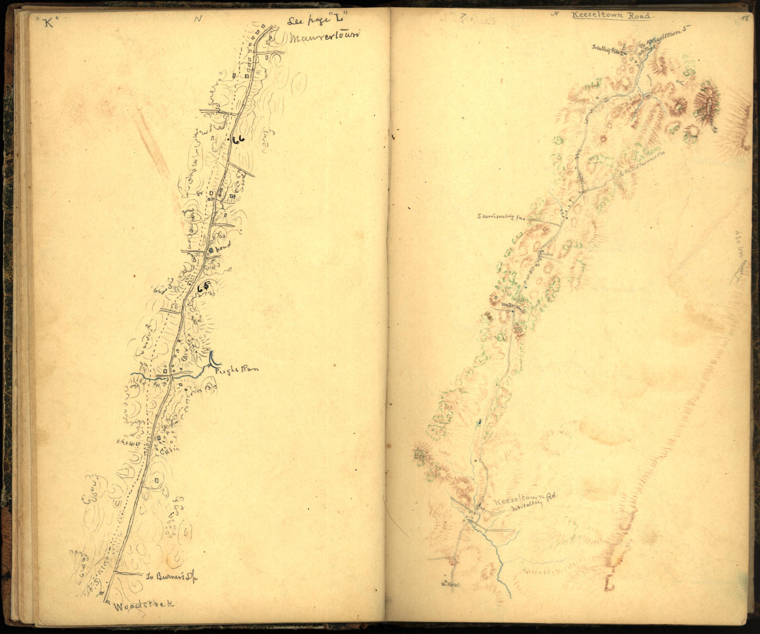 Image 27 of Sketch Book of Jed. Hotchkiss, Capt. &amp; Top. Eng., Hd. Qrs., 2nd Corps, Army of N. Virginia : Virginia from Sketch Book of Jed. Hotchkiss, Capt. &amp; Top. Eng., Hd. Qrs., 2nd Corps, Army of N. Virginia : Virginia 1862 by Relic Map Company