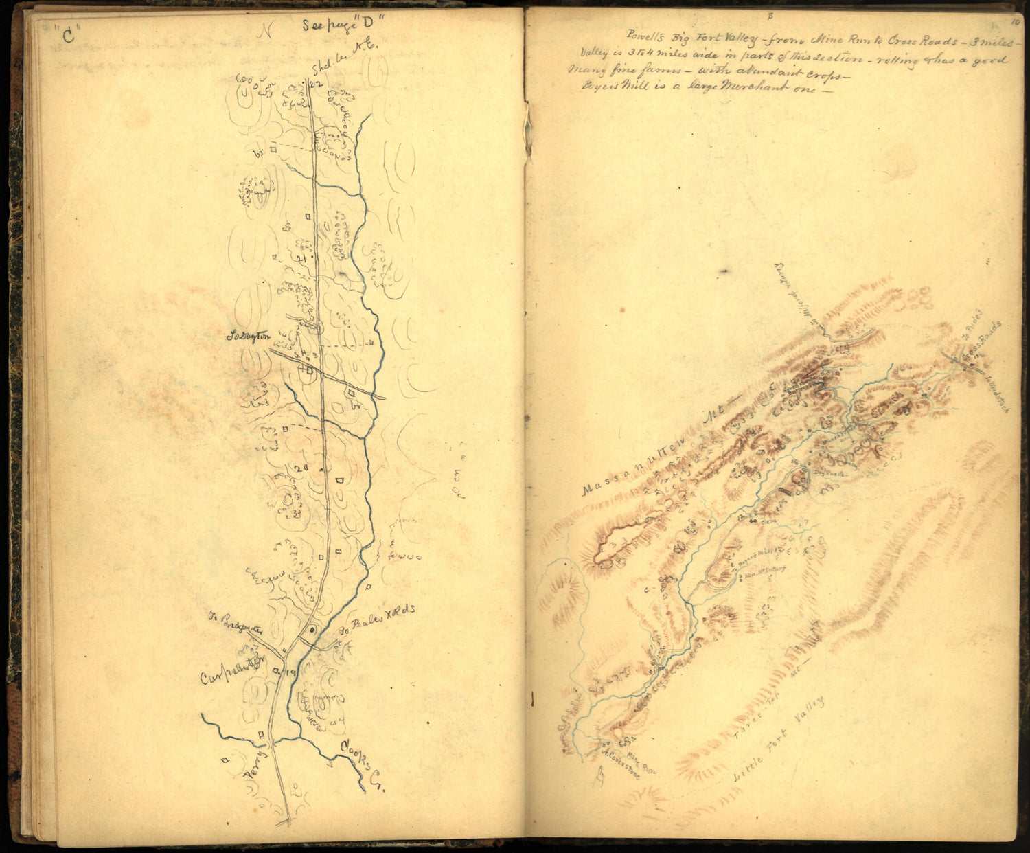 Image 19 of Sketch Book of Jed. Hotchkiss, Capt. &amp; Top. Eng., Hd. Qrs., 2nd Corps, Army of N. Virginia : Virginia from Sketch Book of Jed. Hotchkiss, Capt. &amp; Top. Eng., Hd. Qrs., 2nd Corps, Army of N. Virginia : Virginia 1862 by Relic Map Company