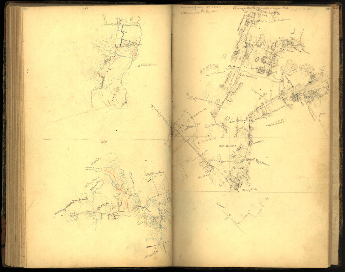 Image 98 of Sketch Book of Jed. Hotchkiss, Capt. &amp; Top. Eng., Hd. Qrs., 2nd Corps, Army of N. Virginia : Virginia from Sketch Book of Jed. Hotchkiss, Capt. &amp; Top. Eng., Hd. Qrs., 2nd Corps, Army of N. Virginia : Virginia 1862 by Relic Map Company
