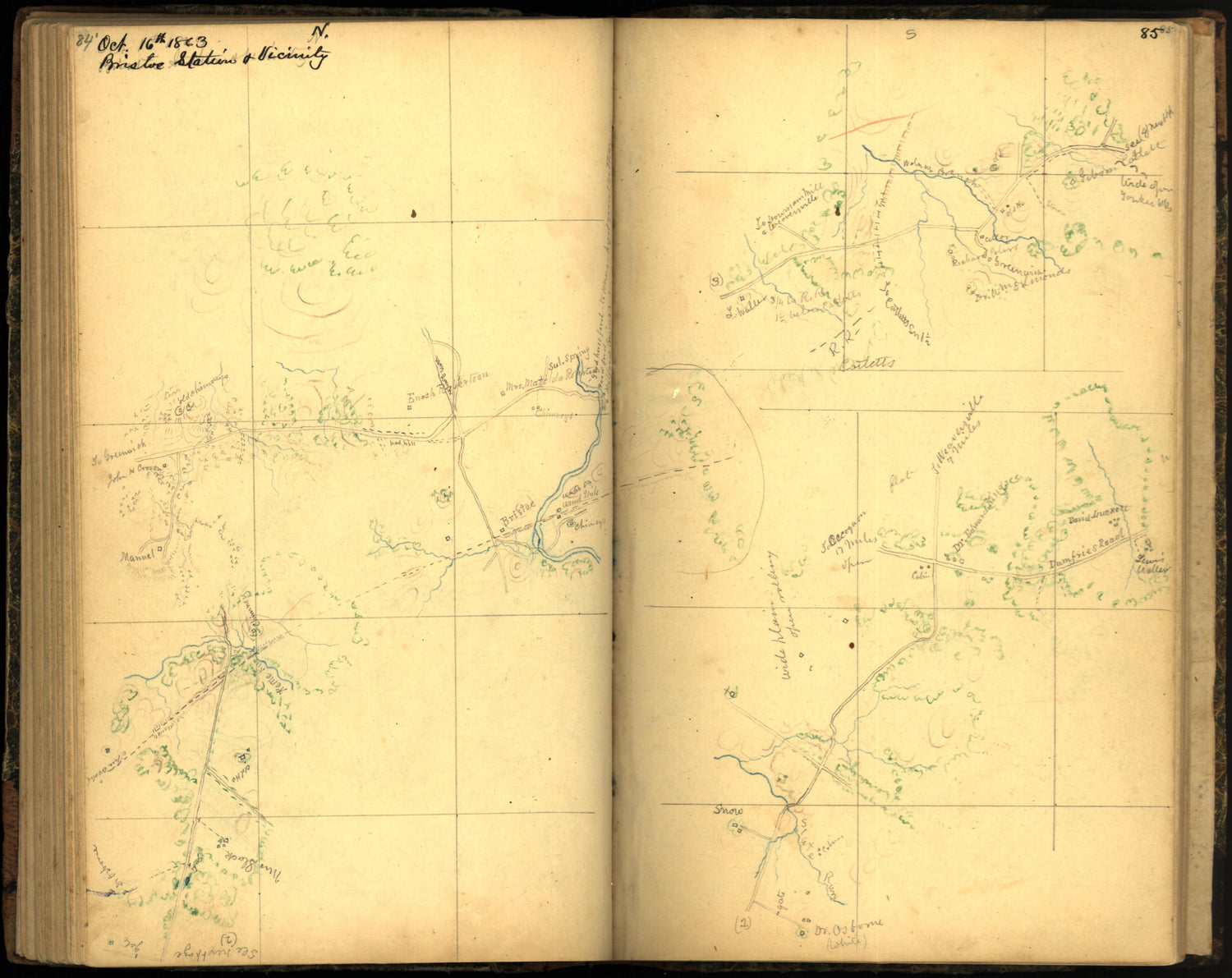 Image 93 of Sketch Book of Jed. Hotchkiss, Capt. &amp; Top. Eng., Hd. Qrs., 2nd Corps, Army of N. Virginia : Virginia from Sketch Book of Jed. Hotchkiss, Capt. &amp; Top. Eng., Hd. Qrs., 2nd Corps, Army of N. Virginia : Virginia 1862 by Relic Map Company