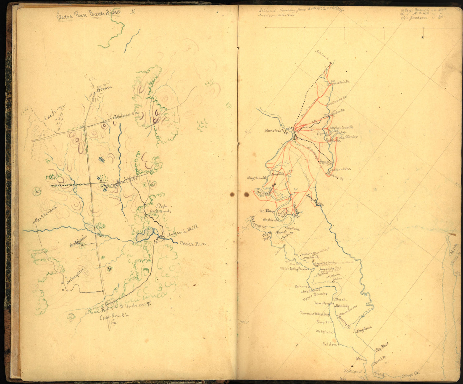 Image 8 of Sketch Book of Jed. Hotchkiss, Capt. &amp; Top. Eng., Hd. Qrs., 2nd Corps, Army of N. Virginia : Virginia from Sketch Book of Jed. Hotchkiss, Capt. &amp; Top. Eng., Hd. Qrs., 2nd Corps, Army of N. Virginia : Virginia 1862 by Relic Map Company