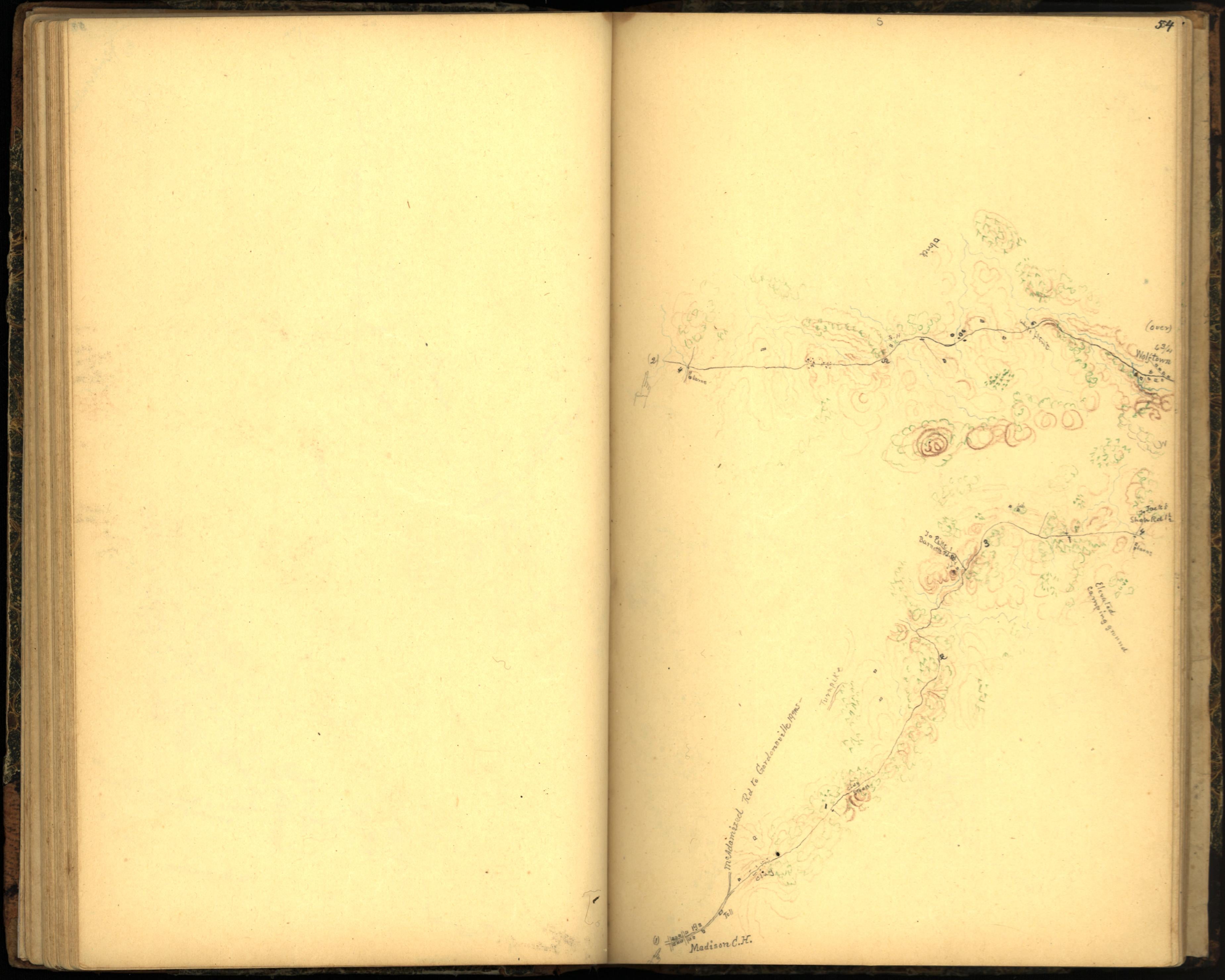 Image 62 of Sketch Book of Jed. Hotchkiss, Capt. &amp; Top. Eng., Hd. Qrs., 2nd Corps, Army of N. Virginia : Virginia from Sketch Book of Jed. Hotchkiss, Capt. &amp; Top. Eng., Hd. Qrs., 2nd Corps, Army of N. Virginia : Virginia 1862 by Relic Map Company