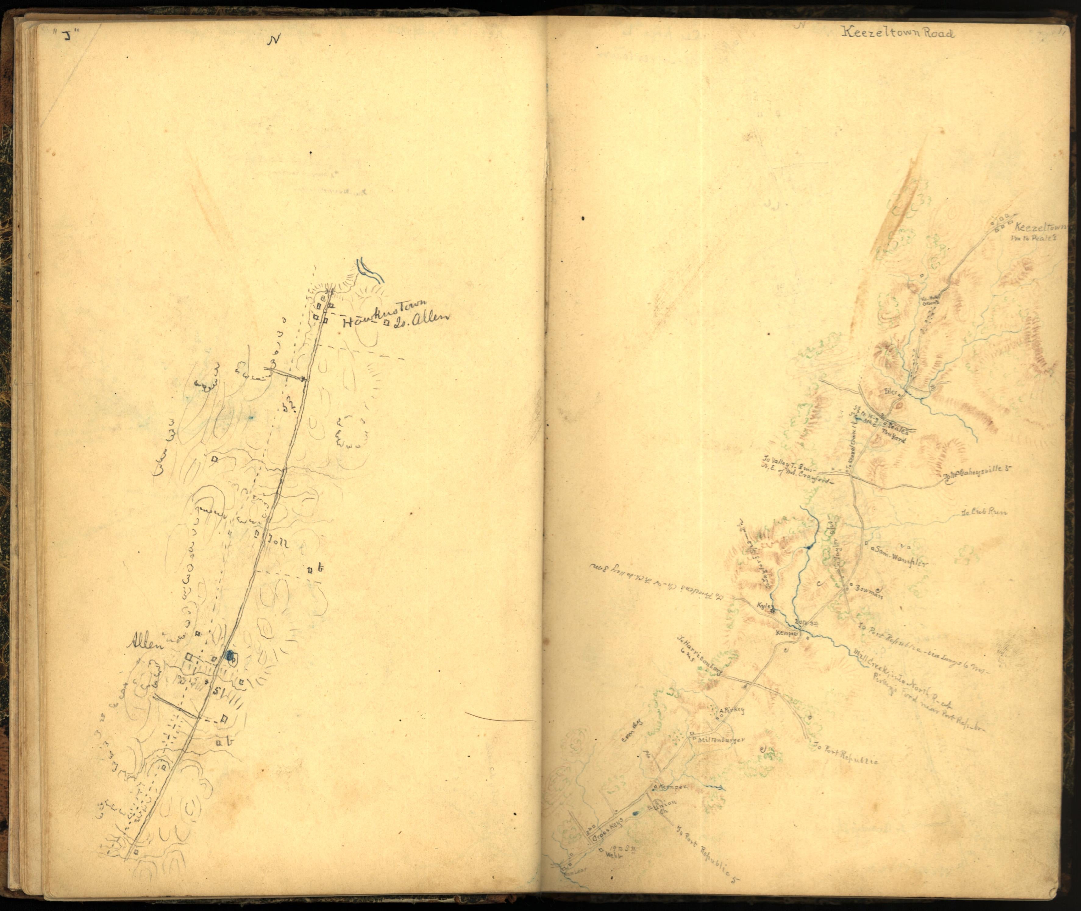 Image 26 of Sketch Book of Jed. Hotchkiss, Capt. &amp; Top. Eng., Hd. Qrs., 2nd Corps, Army of N. Virginia : Virginia from Sketch Book of Jed. Hotchkiss, Capt. &amp; Top. Eng., Hd. Qrs., 2nd Corps, Army of N. Virginia : Virginia 1862 by Relic Map Company