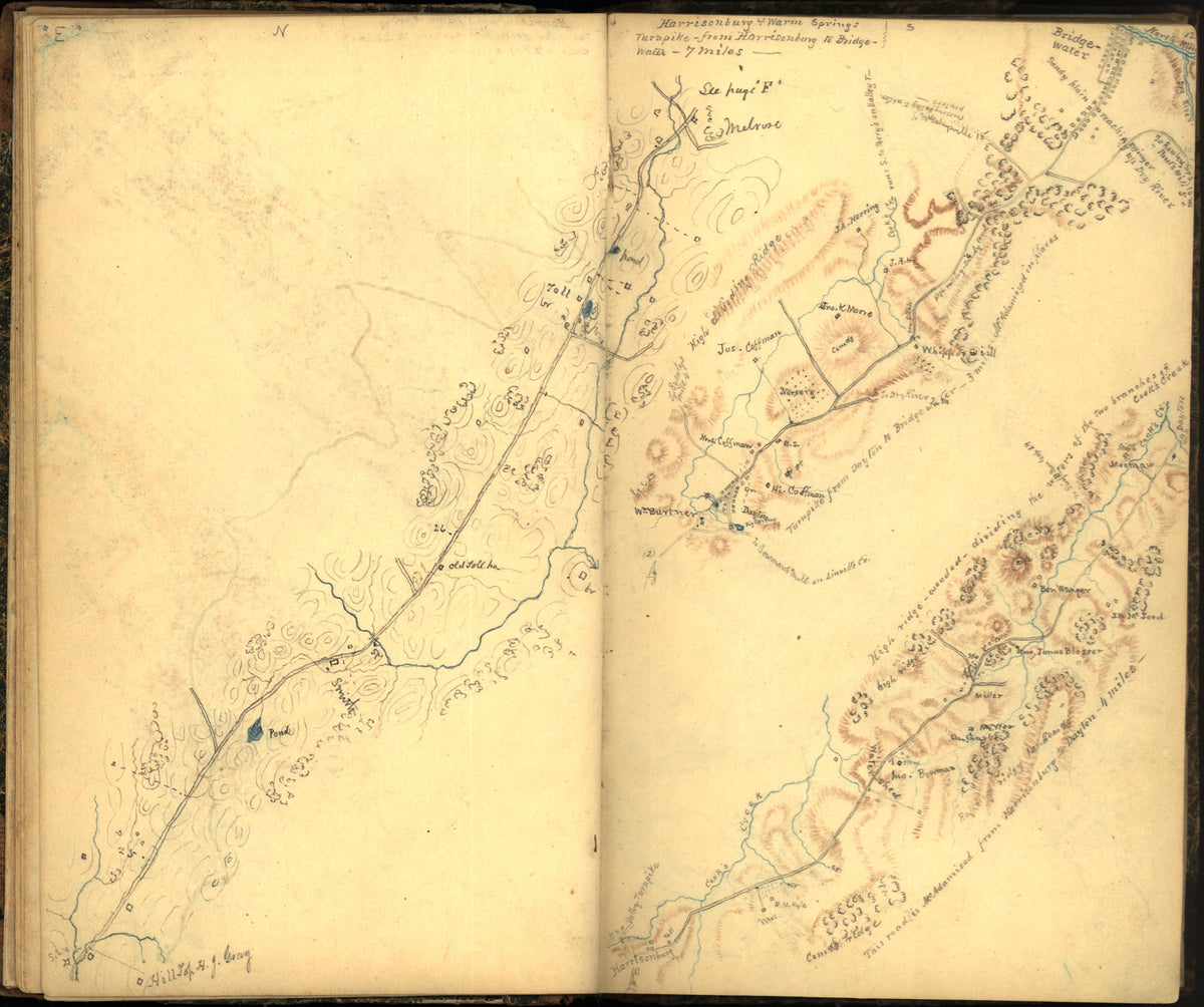 Image 21 of Sketch Book of Jed. Hotchkiss, Capt. &amp; Top. Eng., Hd. Qrs., 2nd Corps, Army of N. Virginia : Virginia from Sketch Book of Jed. Hotchkiss, Capt. &amp; Top. Eng., Hd. Qrs., 2nd Corps, Army of N. Virginia : Virginia 1862 by Relic Map Company