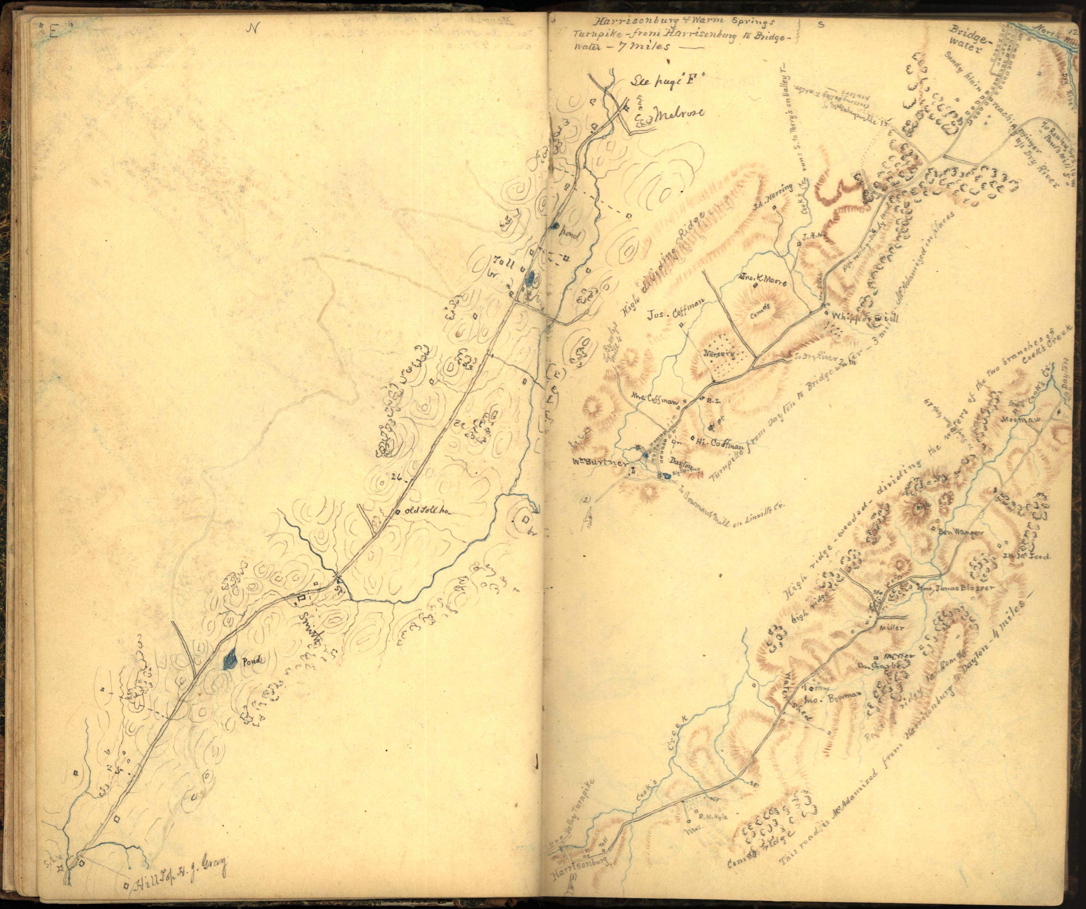 Image 21 of Sketch Book of Jed. Hotchkiss, Capt. &amp; Top. Eng., Hd. Qrs., 2nd Corps, Army of N. Virginia : Virginia from Sketch Book of Jed. Hotchkiss, Capt. &amp; Top. Eng., Hd. Qrs., 2nd Corps, Army of N. Virginia : Virginia 1862 by Relic Map Company