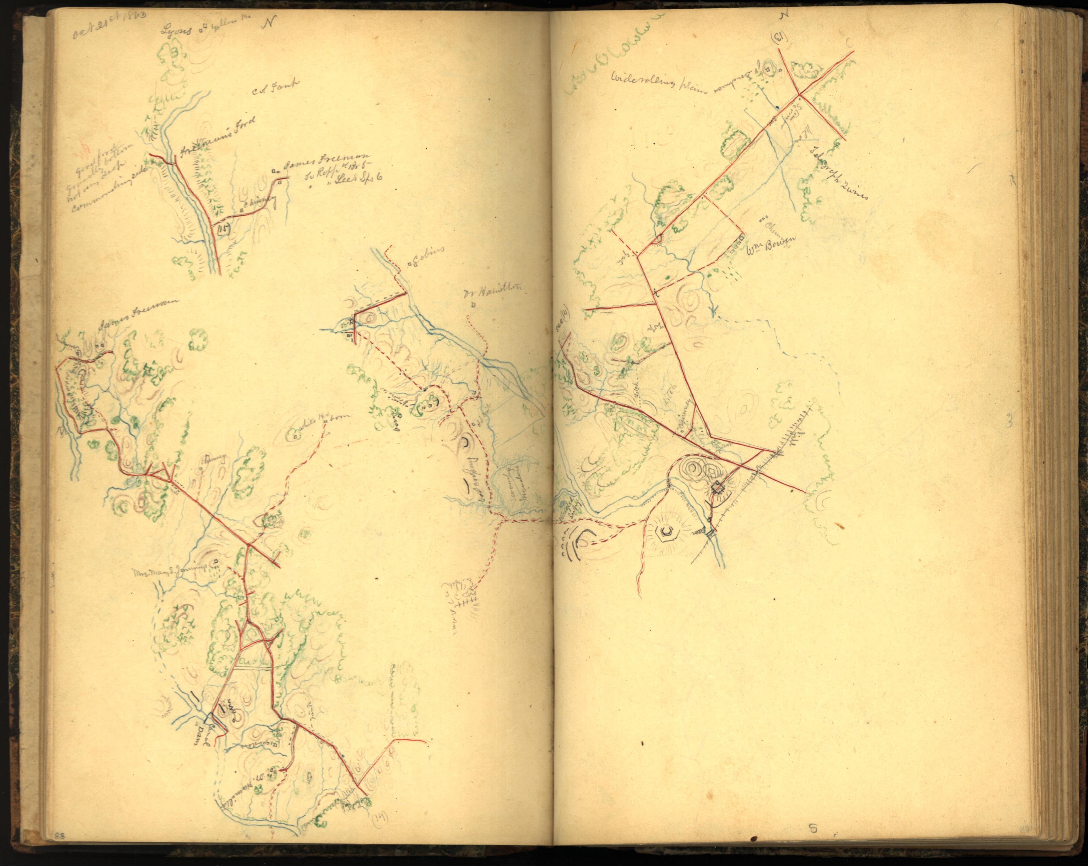 Image 97 of Sketch Book of Jed. Hotchkiss, Capt. &amp; Top. Eng., Hd. Qrs., 2nd Corps, Army of N. Virginia : Virginia from Sketch Book of Jed. Hotchkiss, Capt. &amp; Top. Eng., Hd. Qrs., 2nd Corps, Army of N. Virginia : Virginia 1862 by Relic Map Company