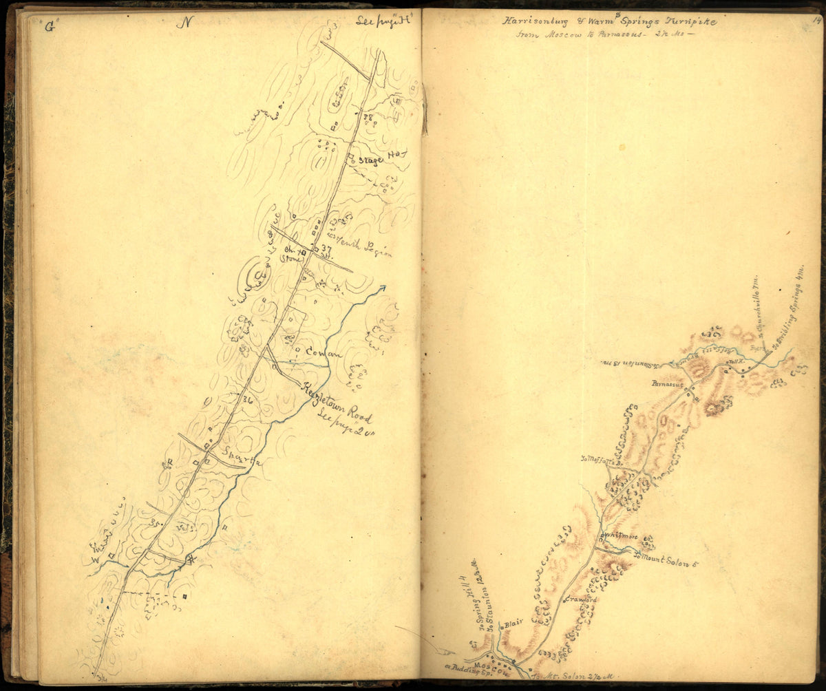 Image 23 of Sketch Book of Jed. Hotchkiss, Capt. &amp; Top. Eng., Hd. Qrs., 2nd Corps, Army of N. Virginia : Virginia from Sketch Book of Jed. Hotchkiss, Capt. &amp; Top. Eng., Hd. Qrs., 2nd Corps, Army of N. Virginia : Virginia 1862 by Relic Map Company