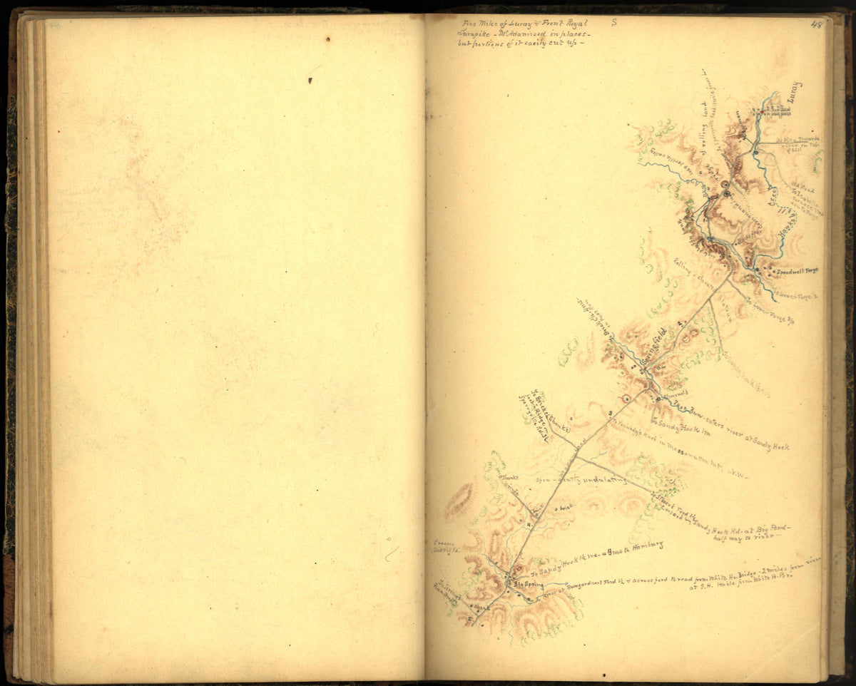 Image 56 of Sketch Book of Jed. Hotchkiss, Capt. &amp; Top. Eng., Hd. Qrs., 2nd Corps, Army of N. Virginia : Virginia from Sketch Book of Jed. Hotchkiss, Capt. &amp; Top. Eng., Hd. Qrs., 2nd Corps, Army of N. Virginia : Virginia 1862 by Relic Map Company