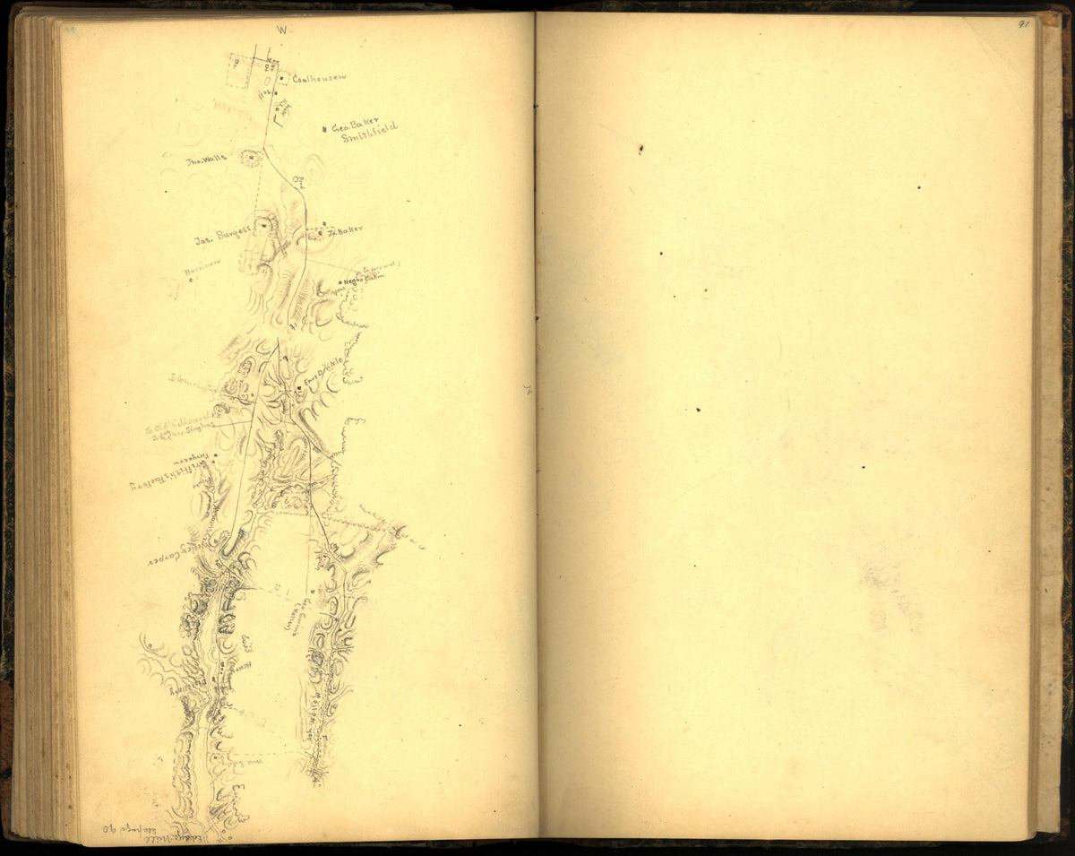 Image 100 of Sketch Book of Jed. Hotchkiss, Capt. &amp; Top. Eng., Hd. Qrs., 2nd Corps, Army of N. Virginia : Virginia from Sketch Book of Jed. Hotchkiss, Capt. &amp; Top. Eng., Hd. Qrs., 2nd Corps, Army of N. Virginia : Virginia 1862 by Relic Map Company