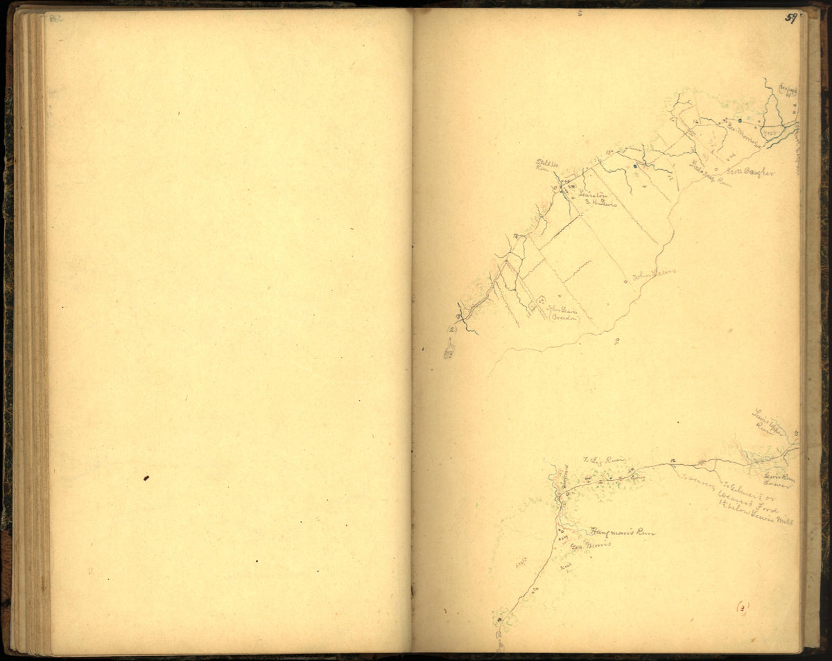 Image 67 of Sketch Book of Jed. Hotchkiss, Capt. &amp; Top. Eng., Hd. Qrs., 2nd Corps, Army of N. Virginia : Virginia from Sketch Book of Jed. Hotchkiss, Capt. &amp; Top. Eng., Hd. Qrs., 2nd Corps, Army of N. Virginia : Virginia 1862 by Relic Map Company