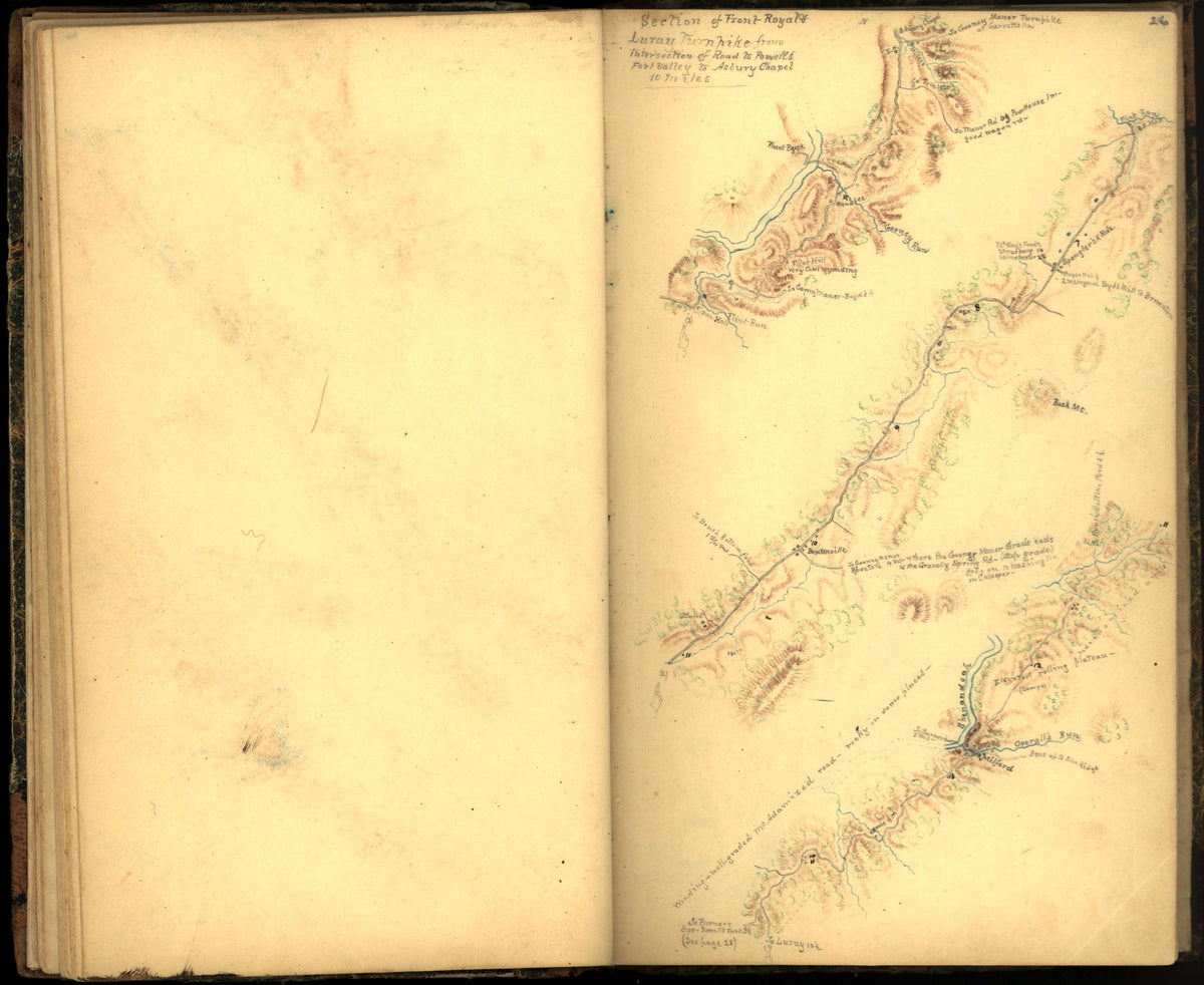 Image 35 of Sketch Book of Jed. Hotchkiss, Capt. &amp; Top. Eng., Hd. Qrs., 2nd Corps, Army of N. Virginia : Virginia from Sketch Book of Jed. Hotchkiss, Capt. &amp; Top. Eng., Hd. Qrs., 2nd Corps, Army of N. Virginia : Virginia 1862 by Relic Map Company