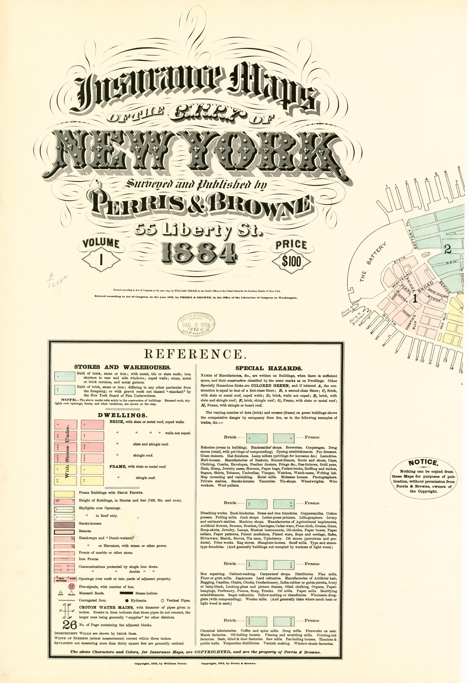 Image 1 of Insurance Maps of the City of New York from Insurance Maps of the City of New York 1879 by Relic Map Company