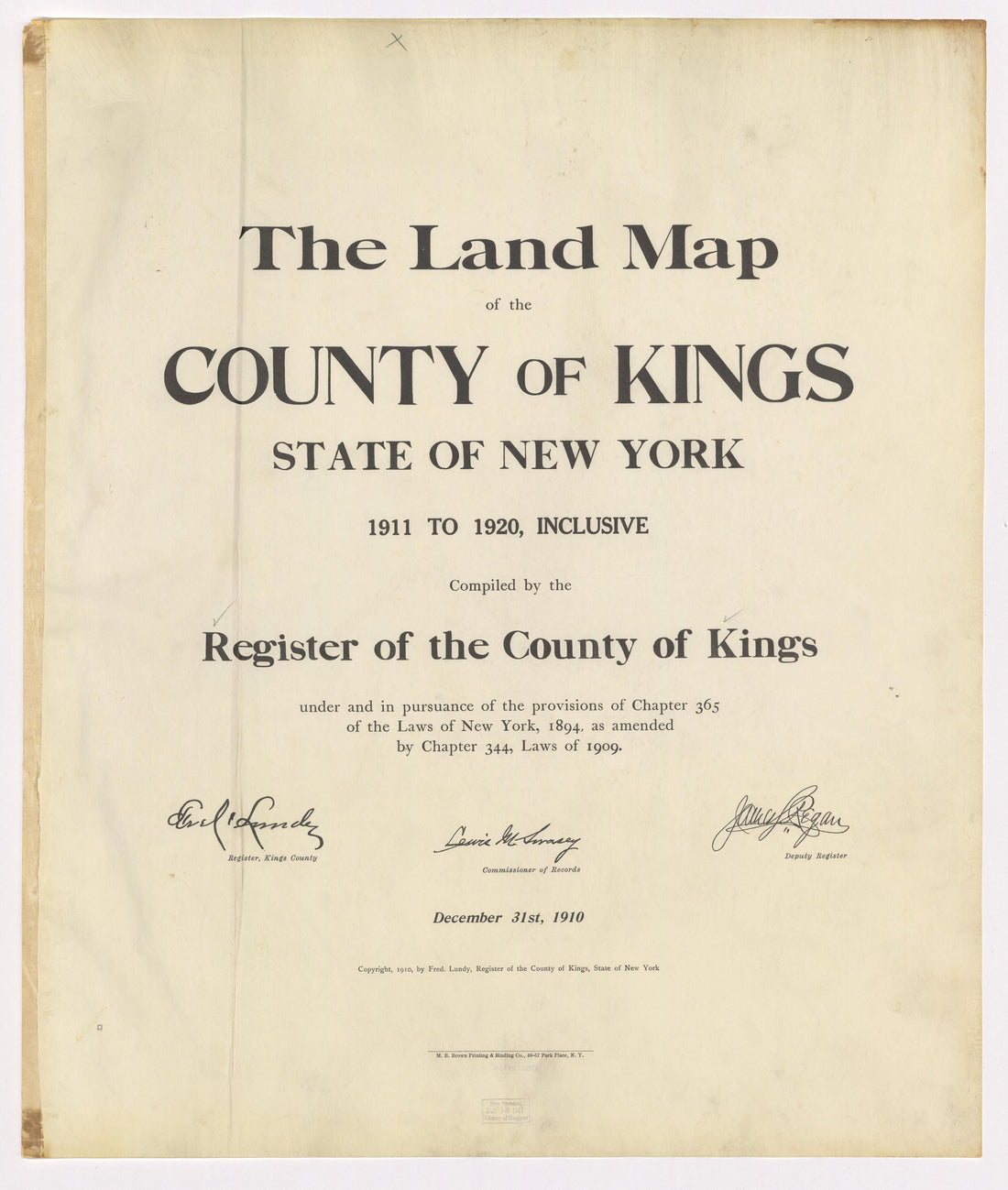 Image 2 of the Land Map of the County of Kings, State of New York 1911 to 1920, Inclusive from the Land Map of the County of Kings, State of New York 1911 to 1920, Inclusive 1910 by Relic Map Company