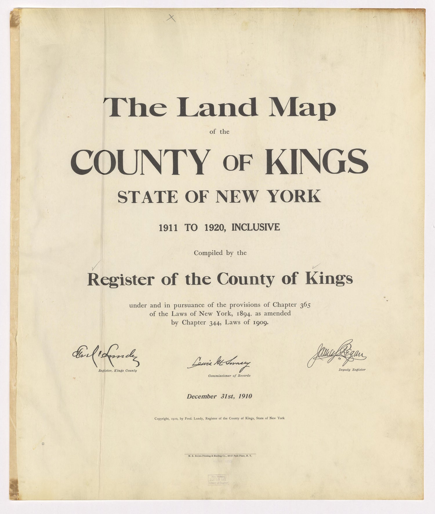 Image 2 of the Land Map of the County of Kings, State of New York 1911 to 1920, Inclusive from the Land Map of the County of Kings, State of New York 1911 to 1920, Inclusive 1910 by Relic Map Company