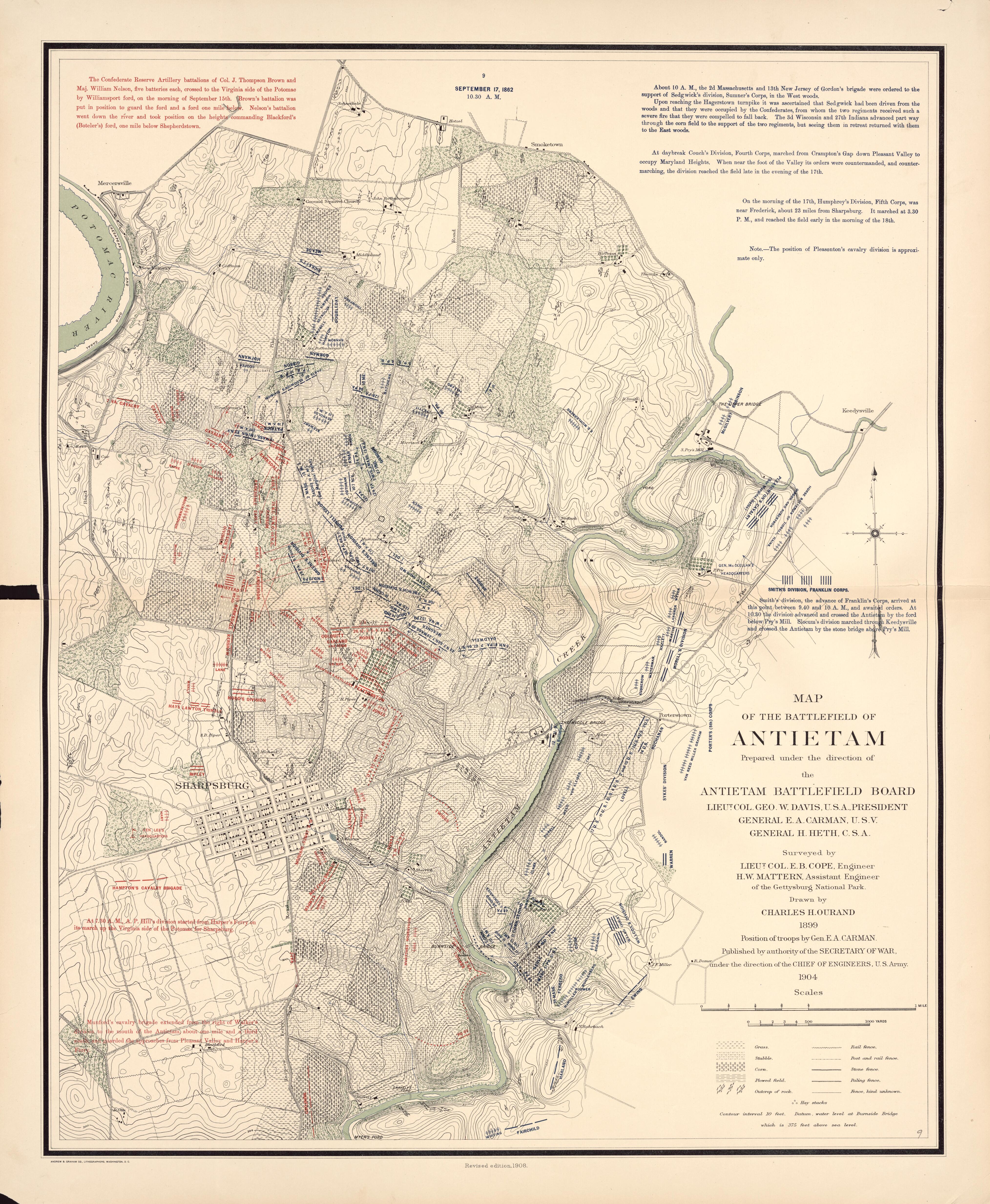 This old map of Antietam, Maryland,  was created by United States. War Department in 1908