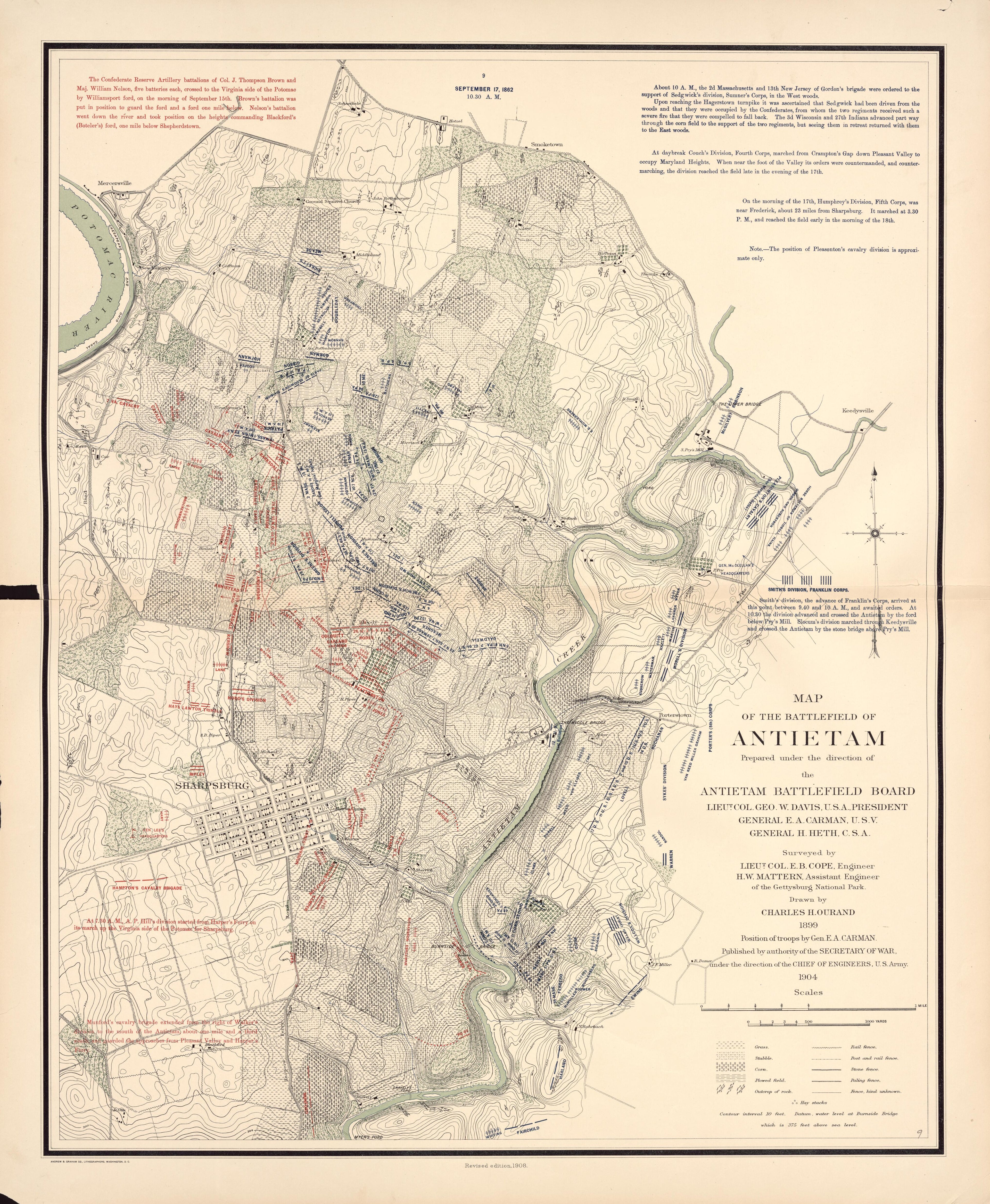This old map of Antietam, Maryland,  was created by United States. War Department in 1908
