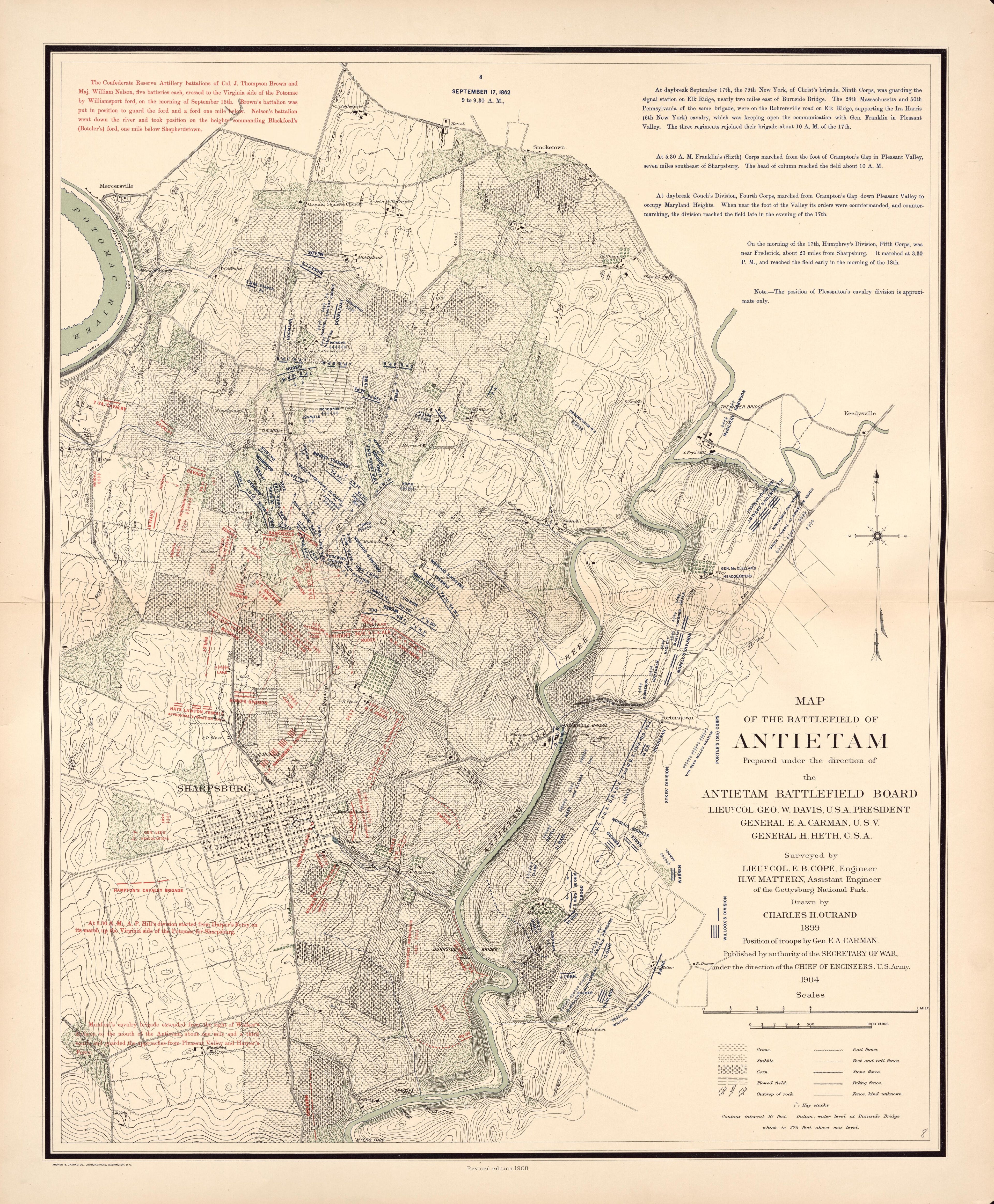 This old map of Antietam, Maryland,  was created by United States. War Department in 1908