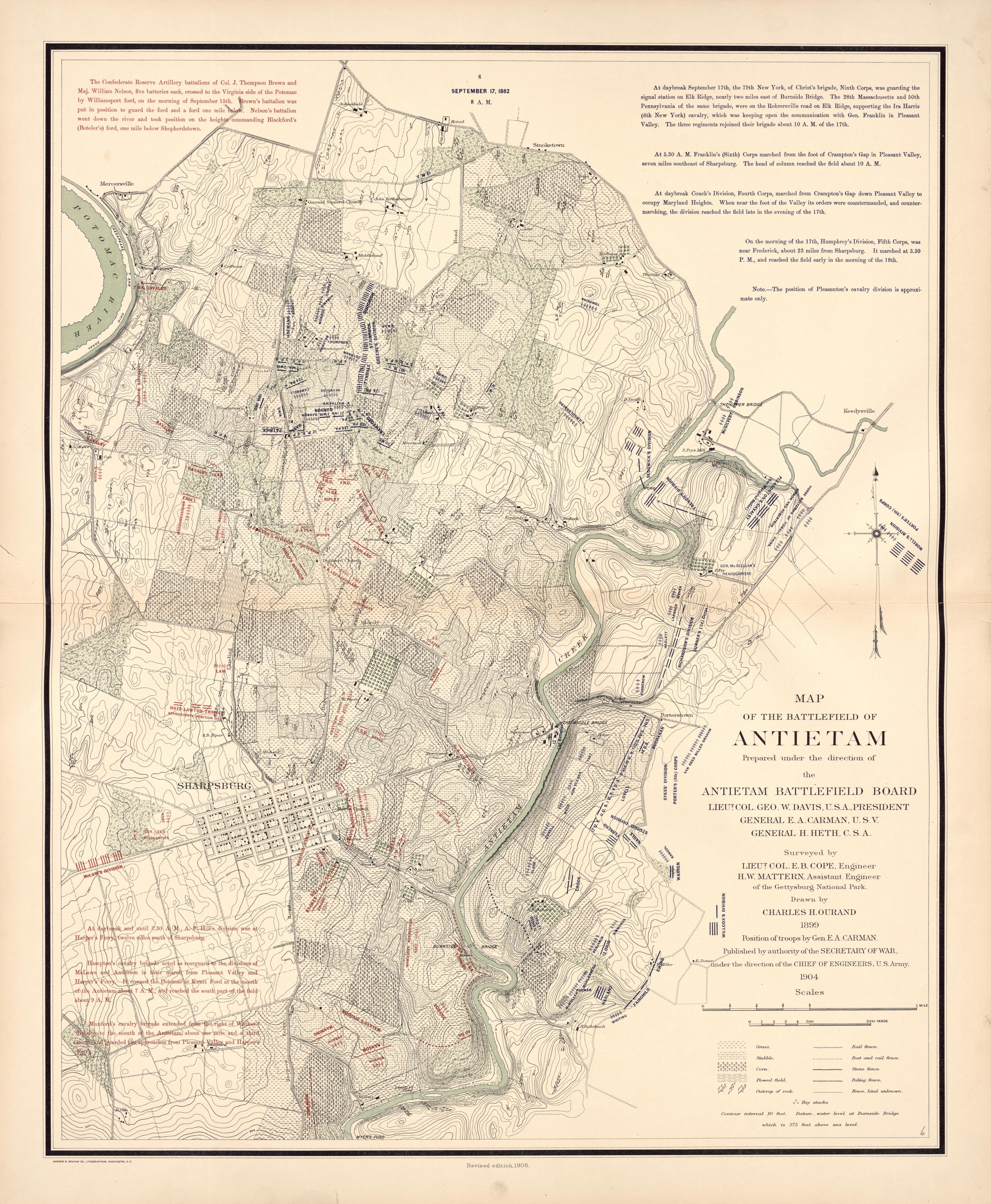 This old map of Antietam, Maryland,  was created by United States. War Department in 1908