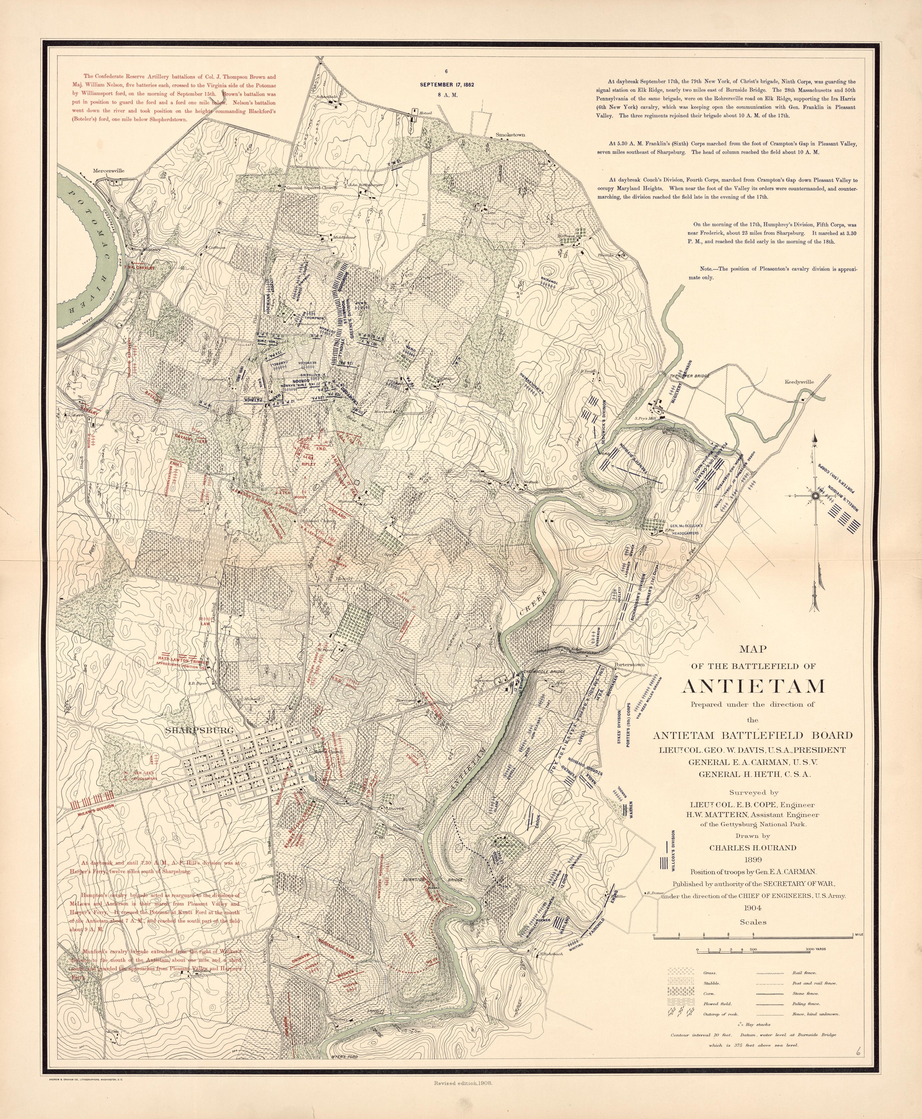 This old map of Antietam, Maryland,  was created by United States. War Department in 1908