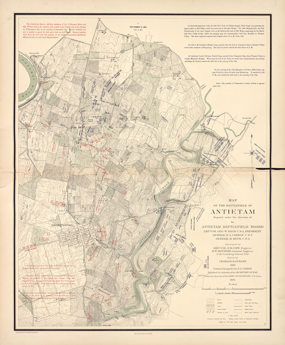 This old map of Antietam, Maryland,  was created by United States. War Department in 1908