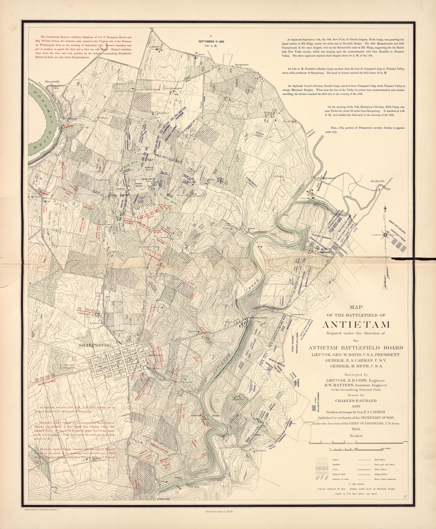 This old map of Antietam, Maryland,  was created by United States. War Department in 1908