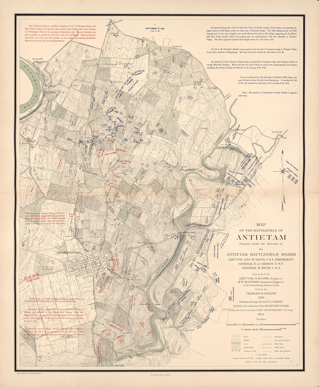 This old map of Antietam, Maryland,  was created by United States. War Department in 1908